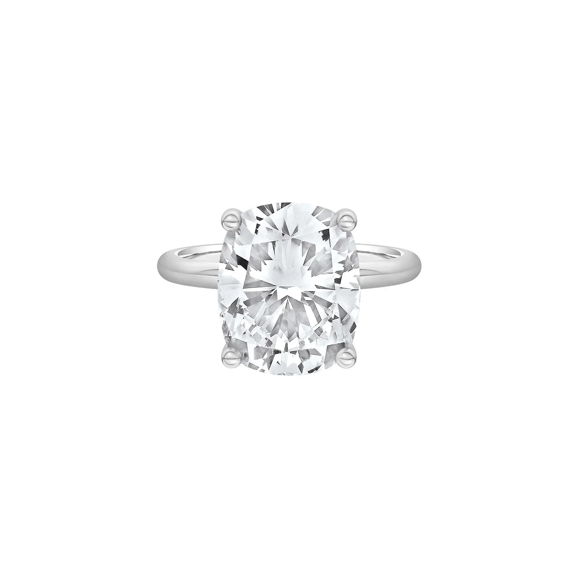6 CT. Tw. Lab Grown Diamond Elongated Cushion-Cut Engagement Ring Platinum White Size 9.5 2mm