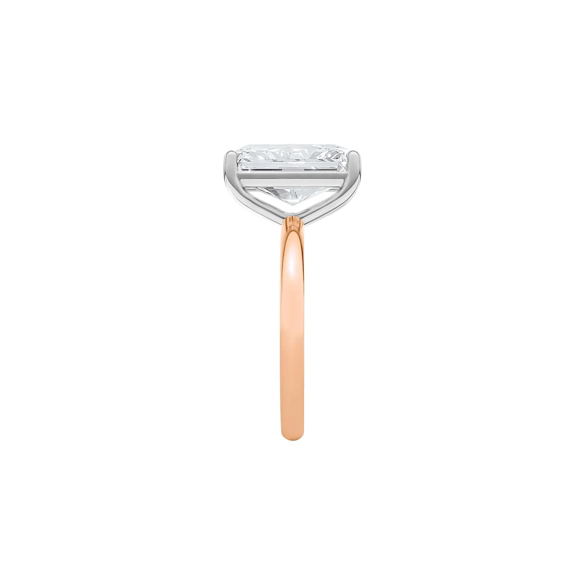 Lab Grown Diamond Radiant-Cut Solitaire Ring 14K Rose & White Gold (5 CT.) Size 11 2mm - Image 3