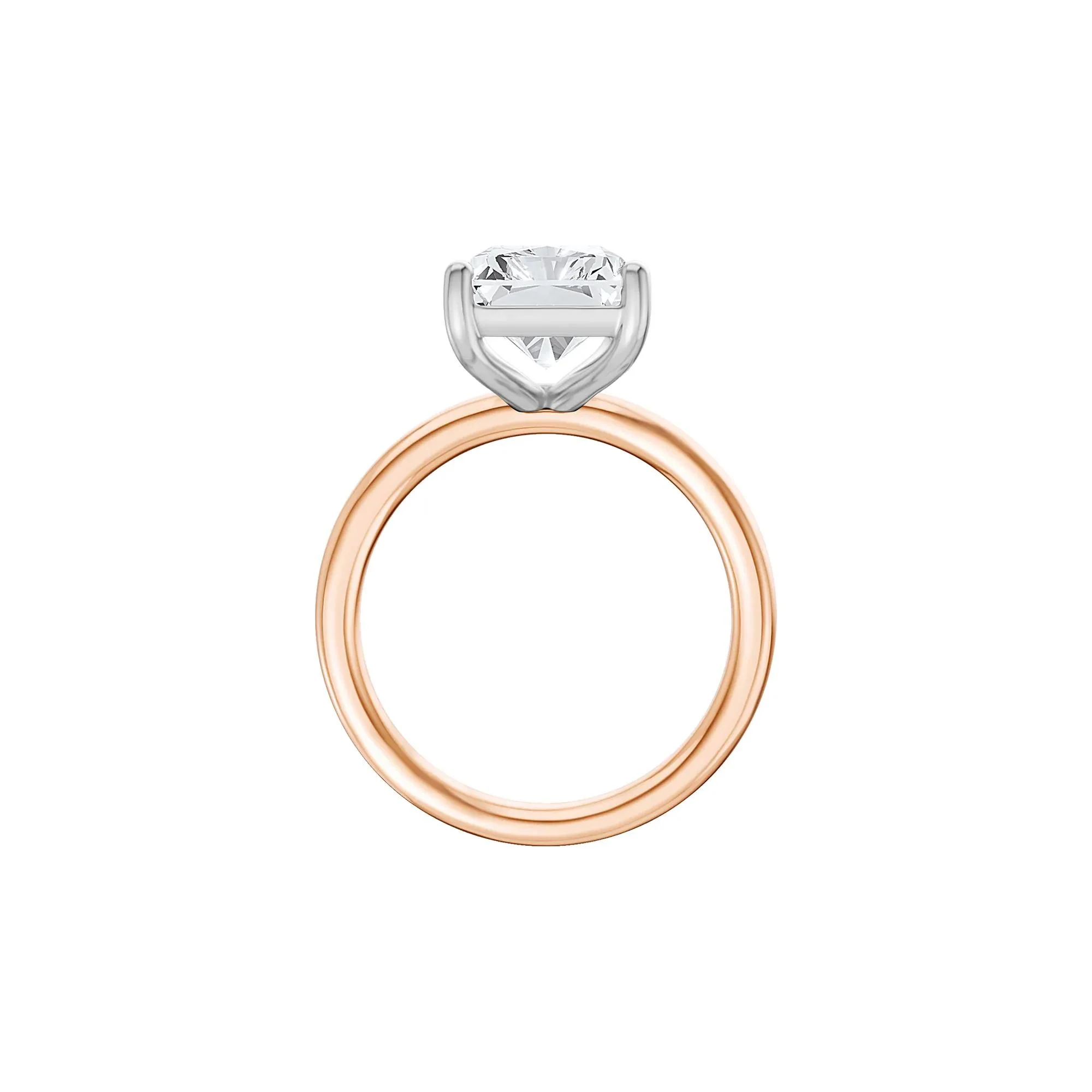 Lab Grown Diamond Radiant-Cut Solitaire Ring 14K Rose & White Gold (5 CT.) Size 11.5 2mm - Image 2