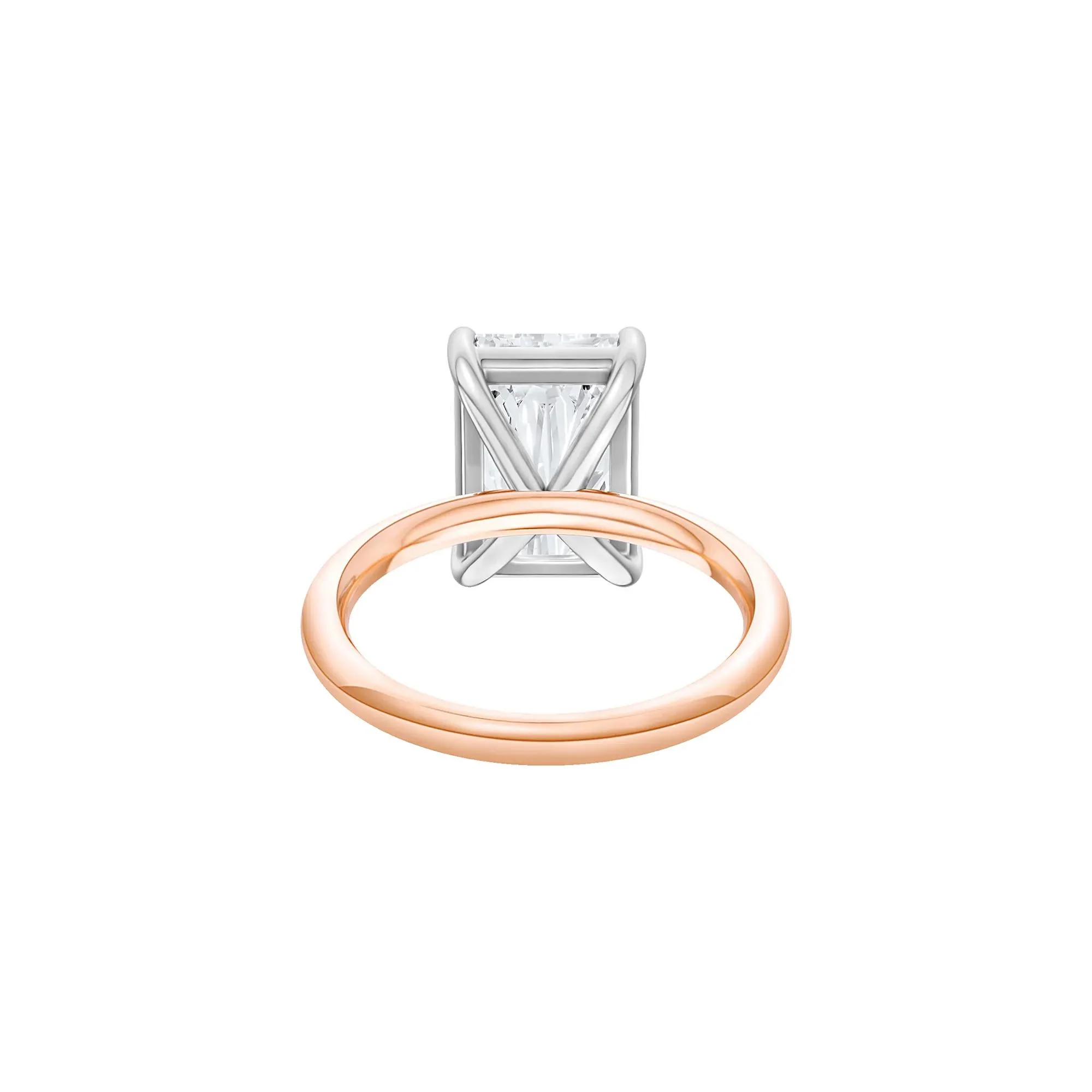 Lab Grown Diamond Radiant-Cut Solitaire Ring 14K Rose & White Gold (5 CT.) Size 8.5 2mm - Image 4