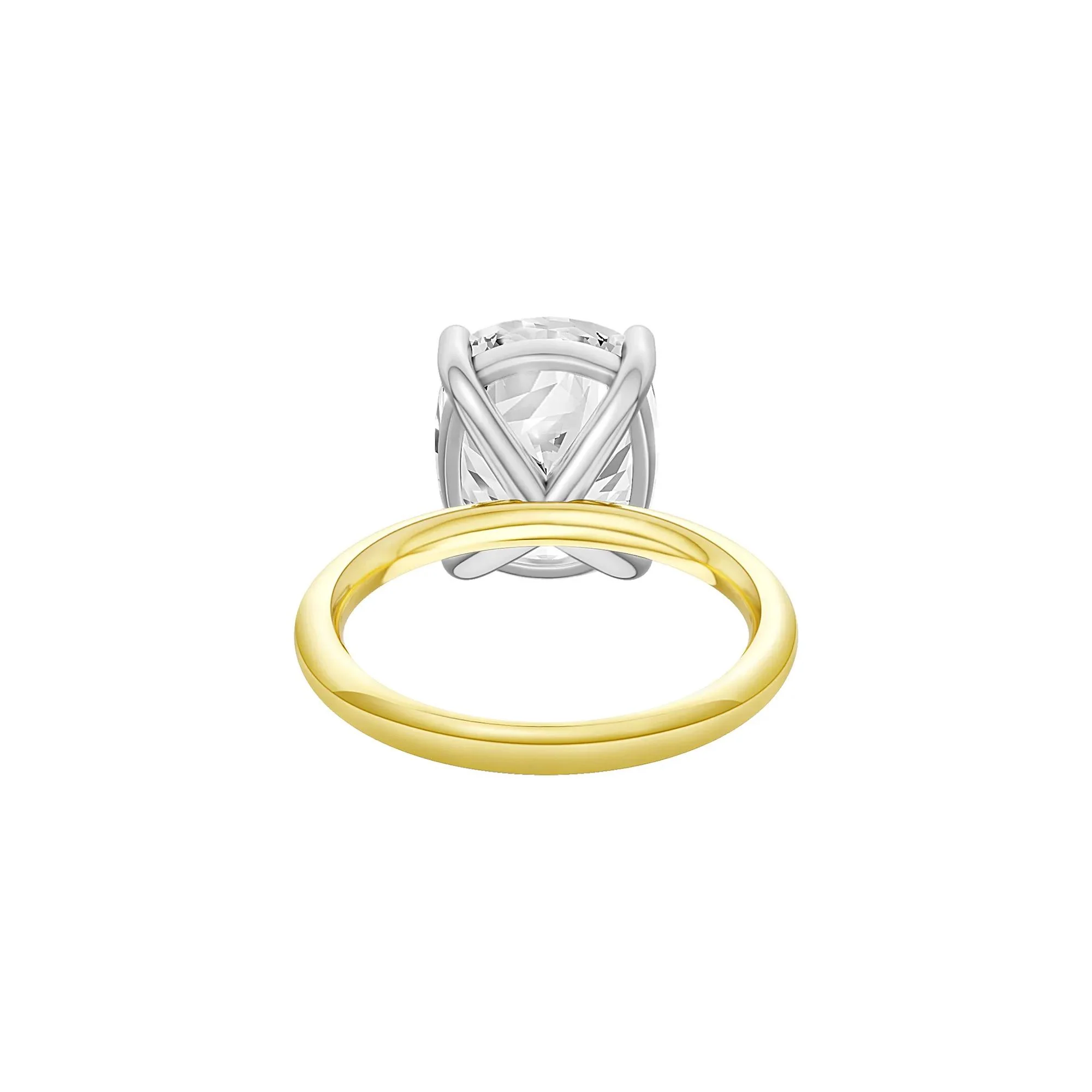 6 CT. Tw. Lab Grown Diamond Elongated Cushion-Cut Engagement Ring 14K Yellow and White Gold Size 10 2mm - Image 4