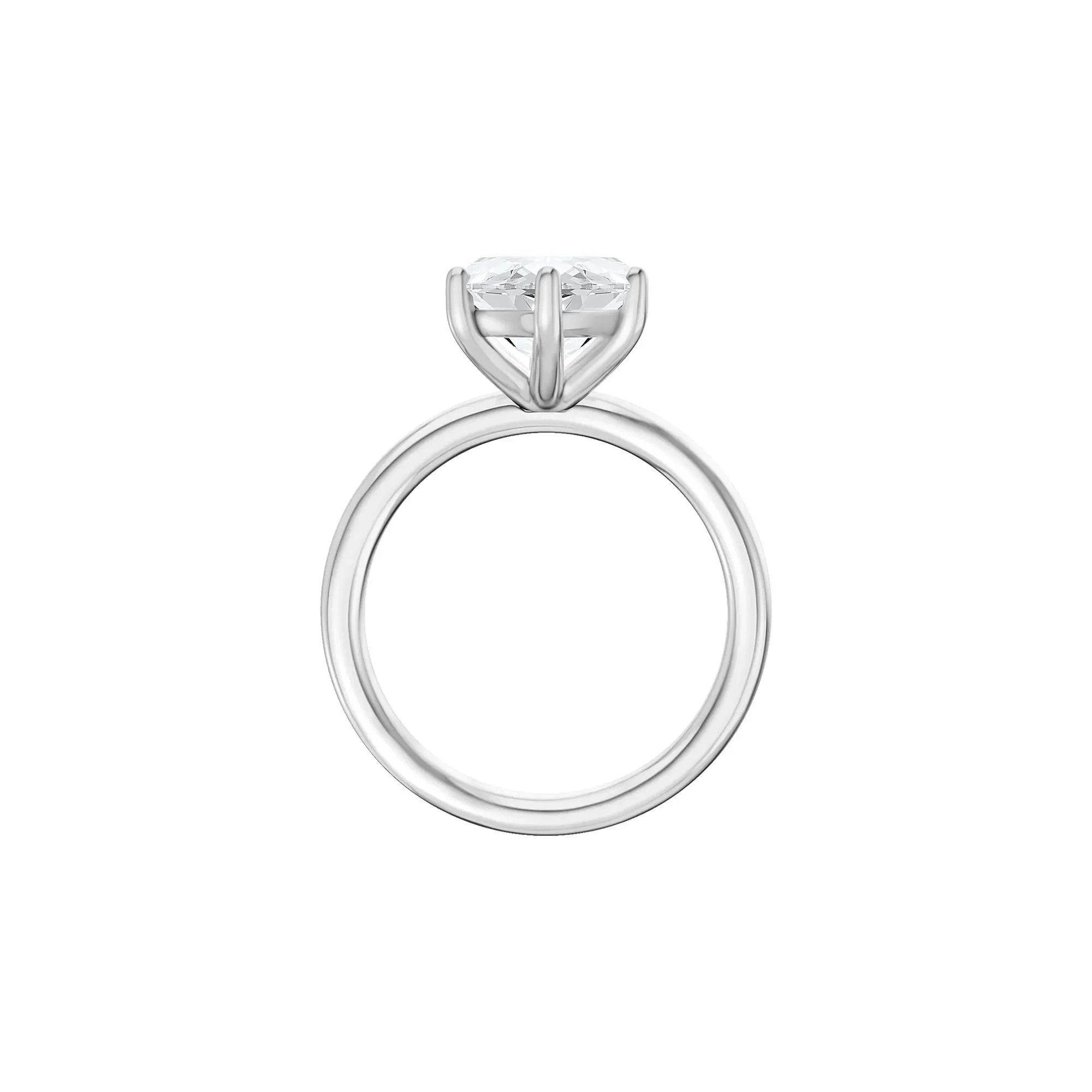 4 CT. Tw. Lab Grown Diamond Marquise Solitaire Engagement Ring Platinum White Size 4 2mm - Image 2