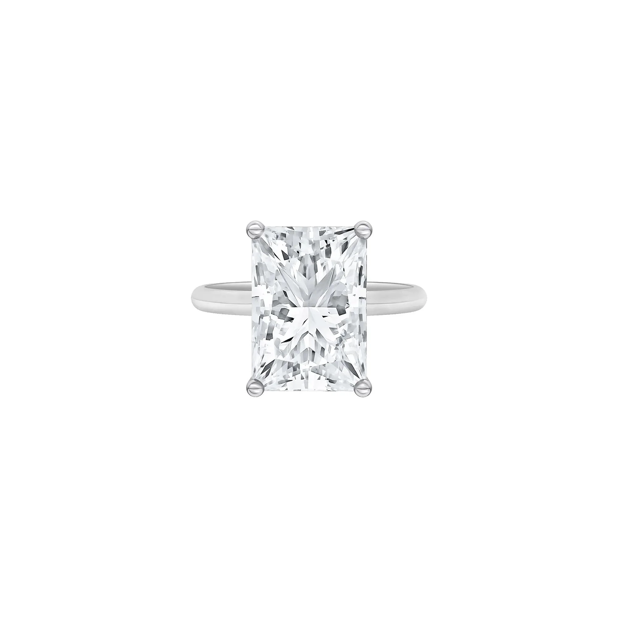 Lab Grown Diamond Radiant-Cut Solitaire Ring Platinum (6 CT.) White Size 6 2mm