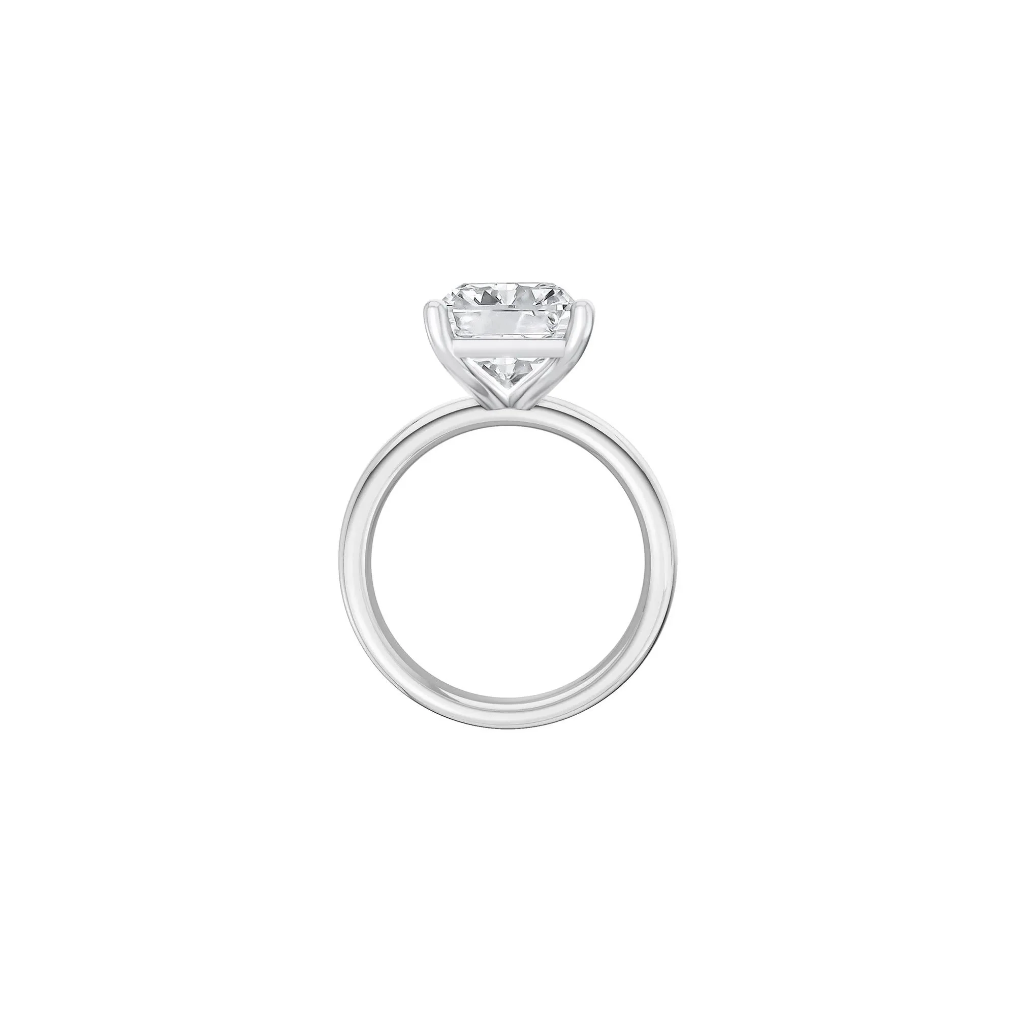 Lab Grown Diamond Radiant-Cut Solitaire Ring Platinum (6 CT.) White Size 8 2mm - Image 2