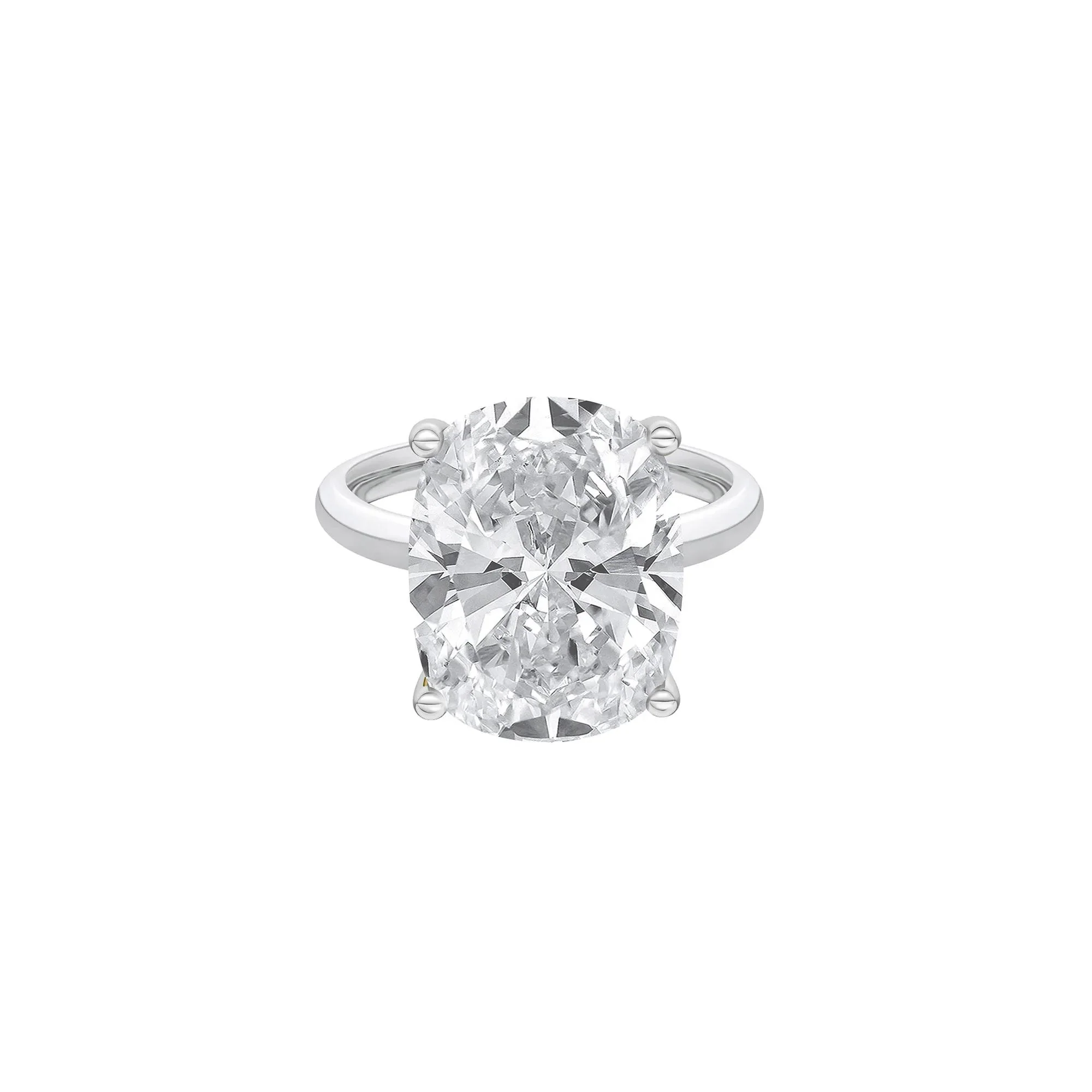 Lab Grown Diamond Elongated Cushion-Cut Engagement Ring Platinum (7 CT Tw.) White Size 10 2mm
