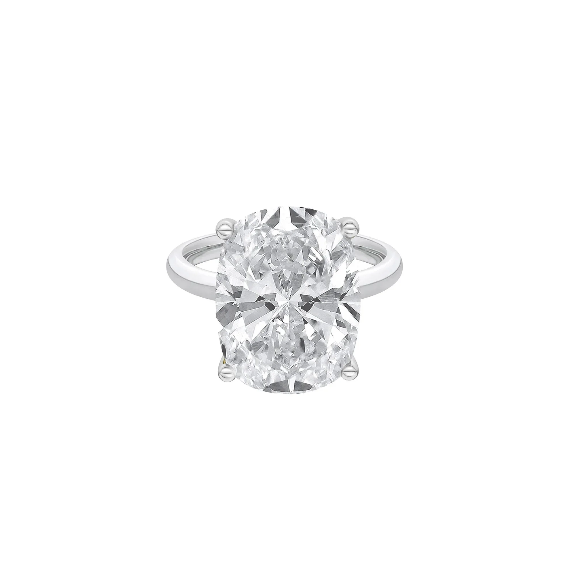 8 CT. Tw. Lab Grown Diamond Elongated Cushion-Cut Engagement Ring 14K White Gold Size 7 2mm