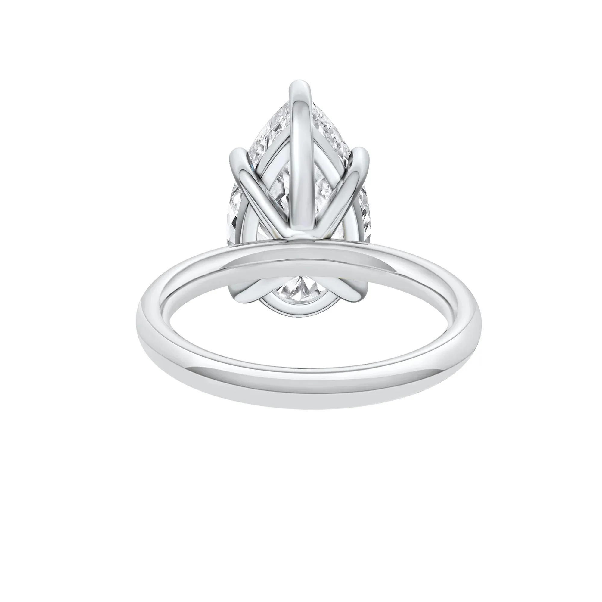 Lab Grown Diamond Pear-Shaped Solitaire Ring 14K White Gold (5 CT.) Size 4.5 2mm - Image 4