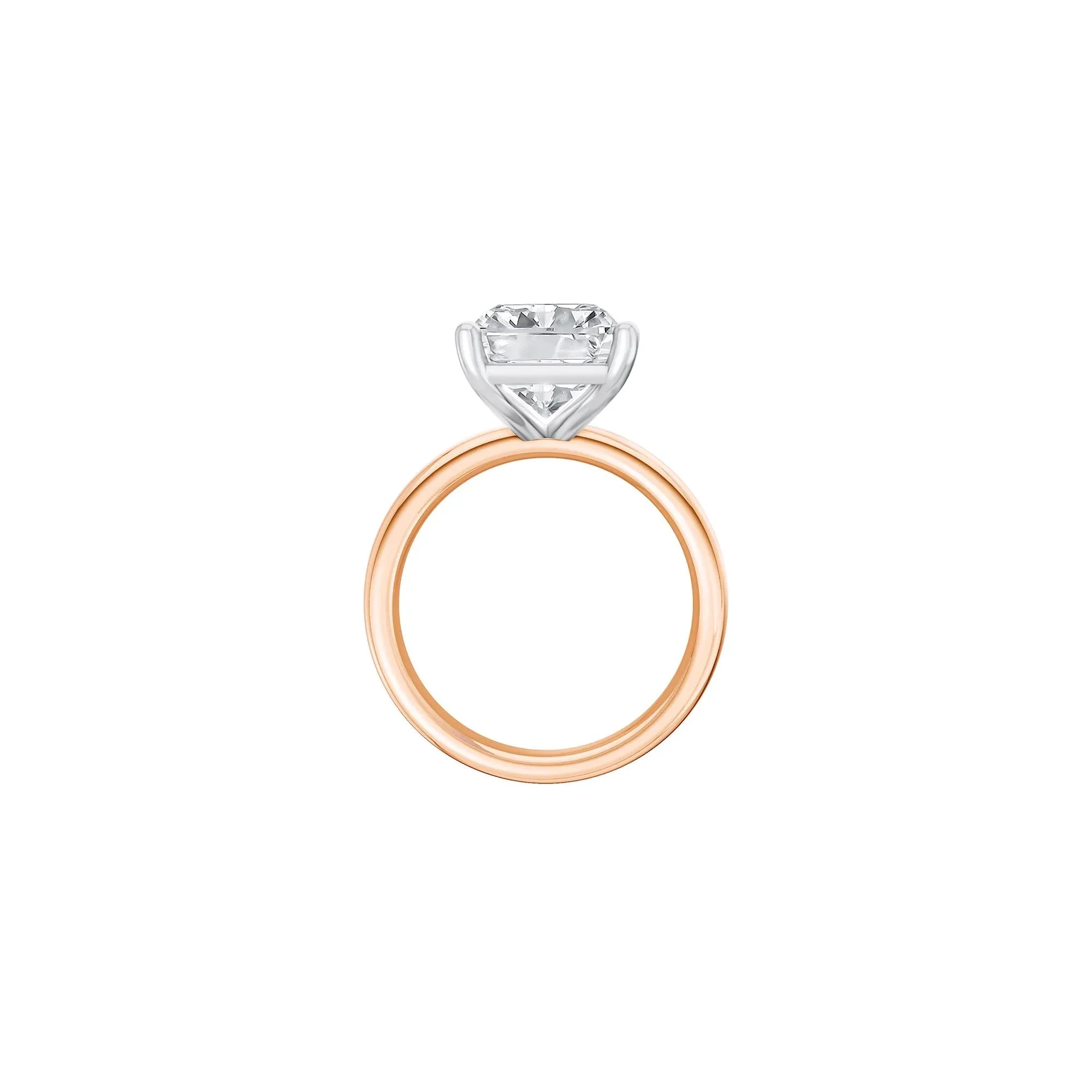 Lab Grown Diamond Radiant-Cut Solitaire Ring 14K Rose & White Gold (6 CT.) Size 5.5 2mm - Image 2