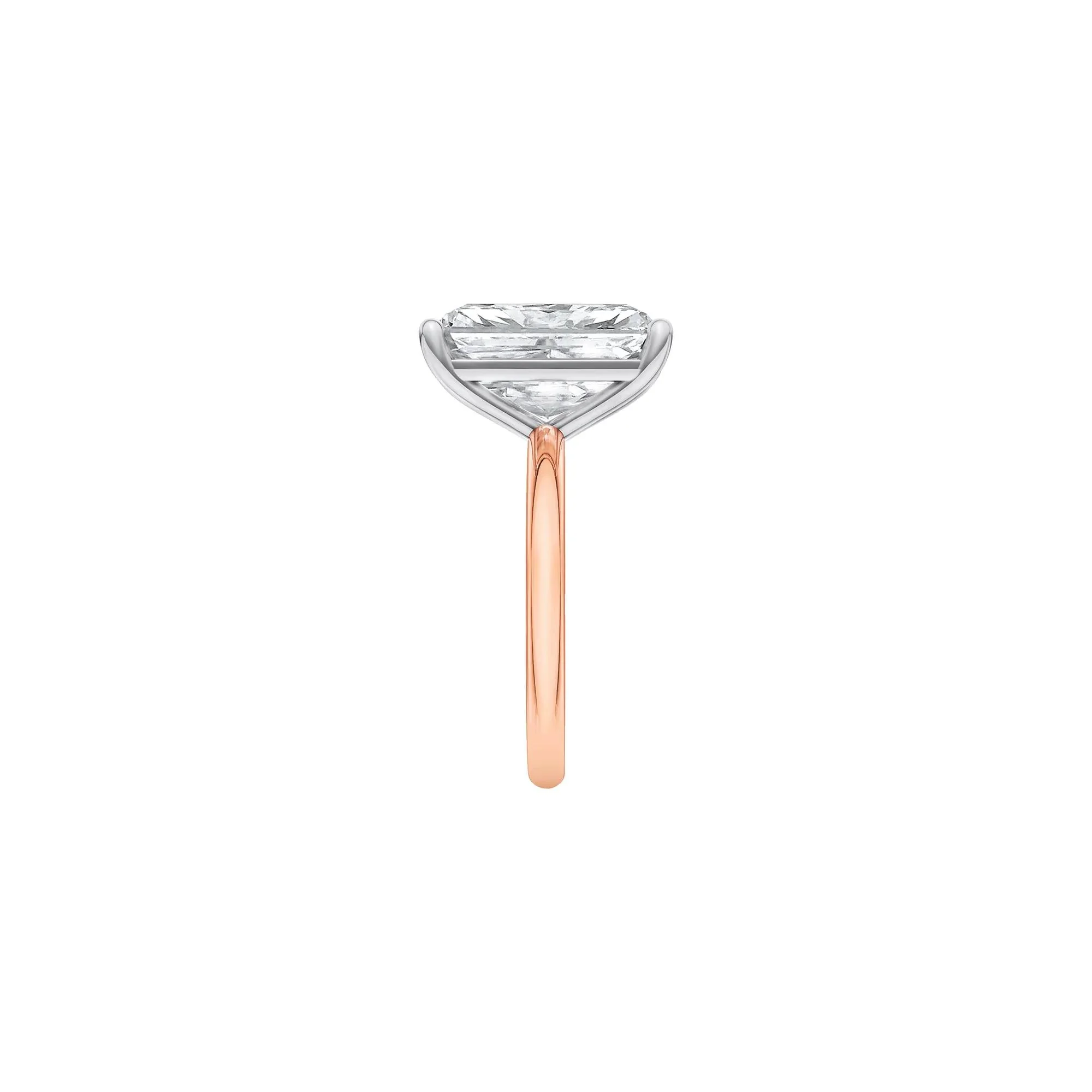 Lab Grown Diamond Radiant-Cut Solitaire Ring 14K Rose & White Gold (6 CT.) Size 6 2mm - Image 3
