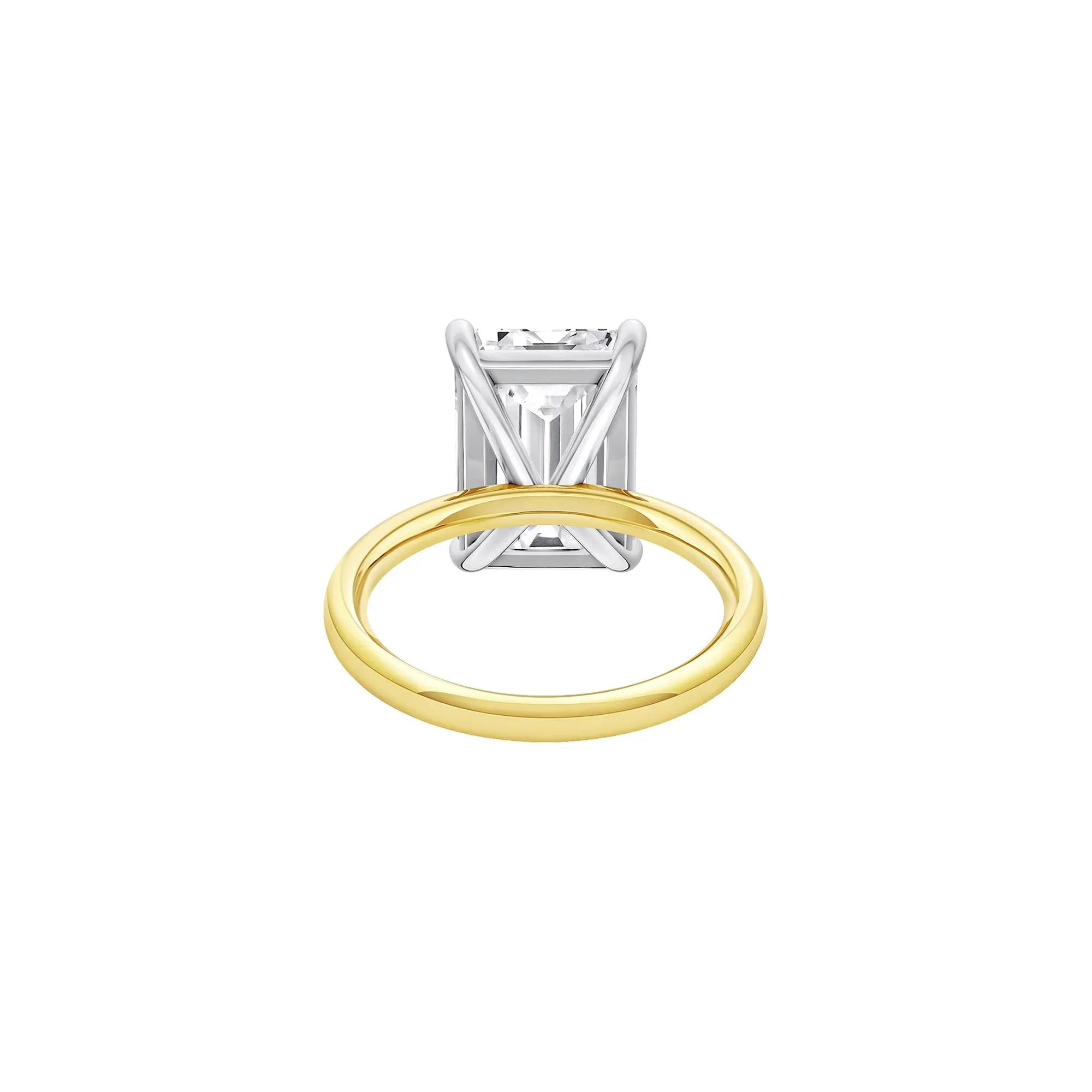 Lab Grown Diamond Radiant-Cut Solitaire Ring 14K Yellow & White Gold (6 CT.) Size 10.5 2mm - Image 4