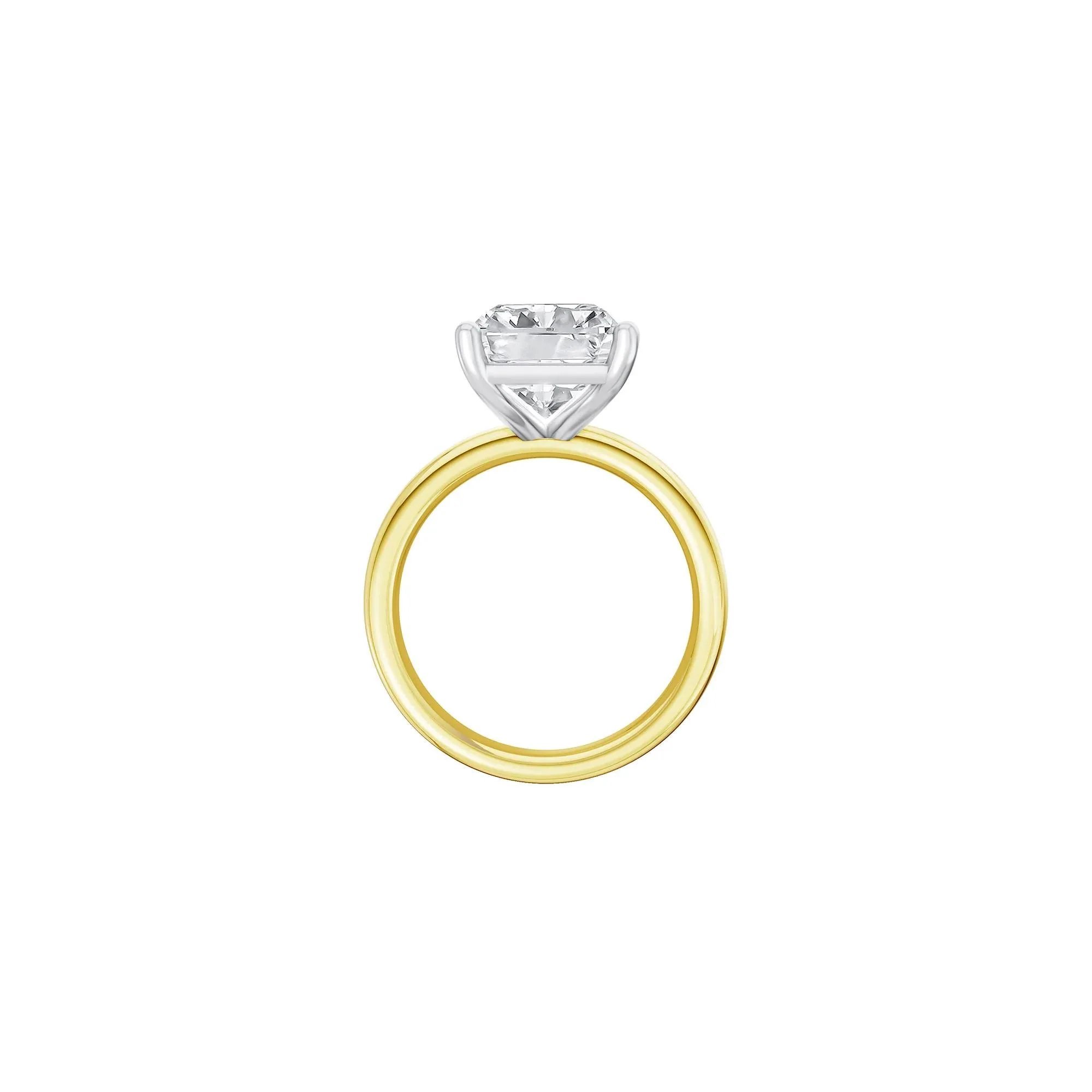 Lab Grown Diamond Radiant-Cut Solitaire Ring 14K Yellow & White Gold (6 CT.) Size 4 2mm - Image 2