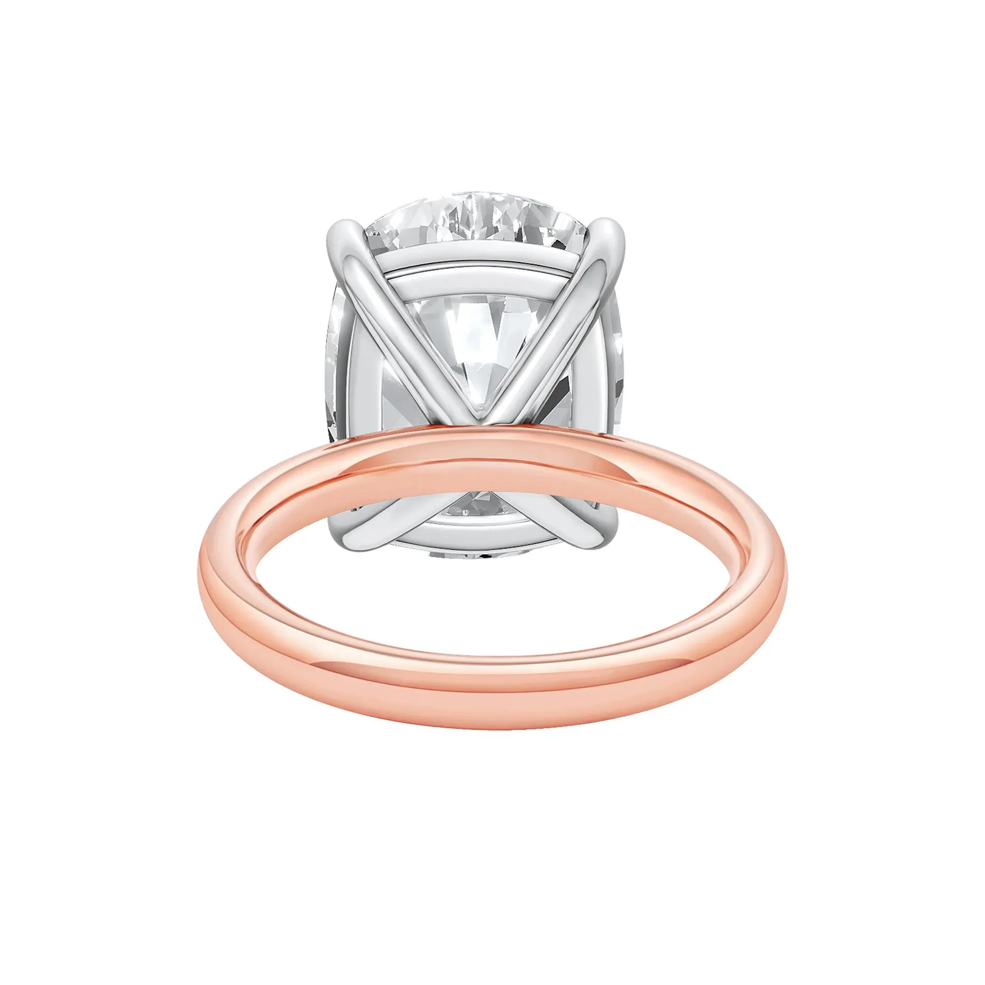 8 CT. Tw. Lab Grown Diamond Elongated Cushion-Cut Engagement Ring 14K Rose and White Gold Size 4 2mm - Image 4