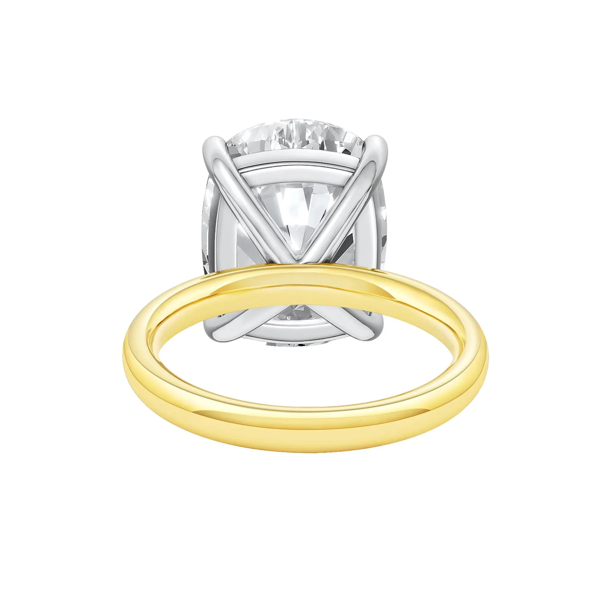 8 CT. Tw. Lab Grown Diamond Elongated Cushion-Cut Engagement Ring 14K Yellow and White Gold Size 7.5 2mm - Image 4