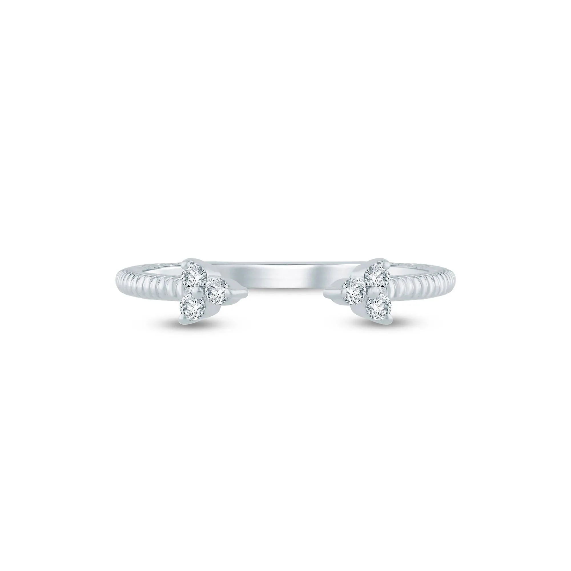 1/10 CT. Tw. Diamond Open Ring 10K White Gold Size 5.5 1.5mm