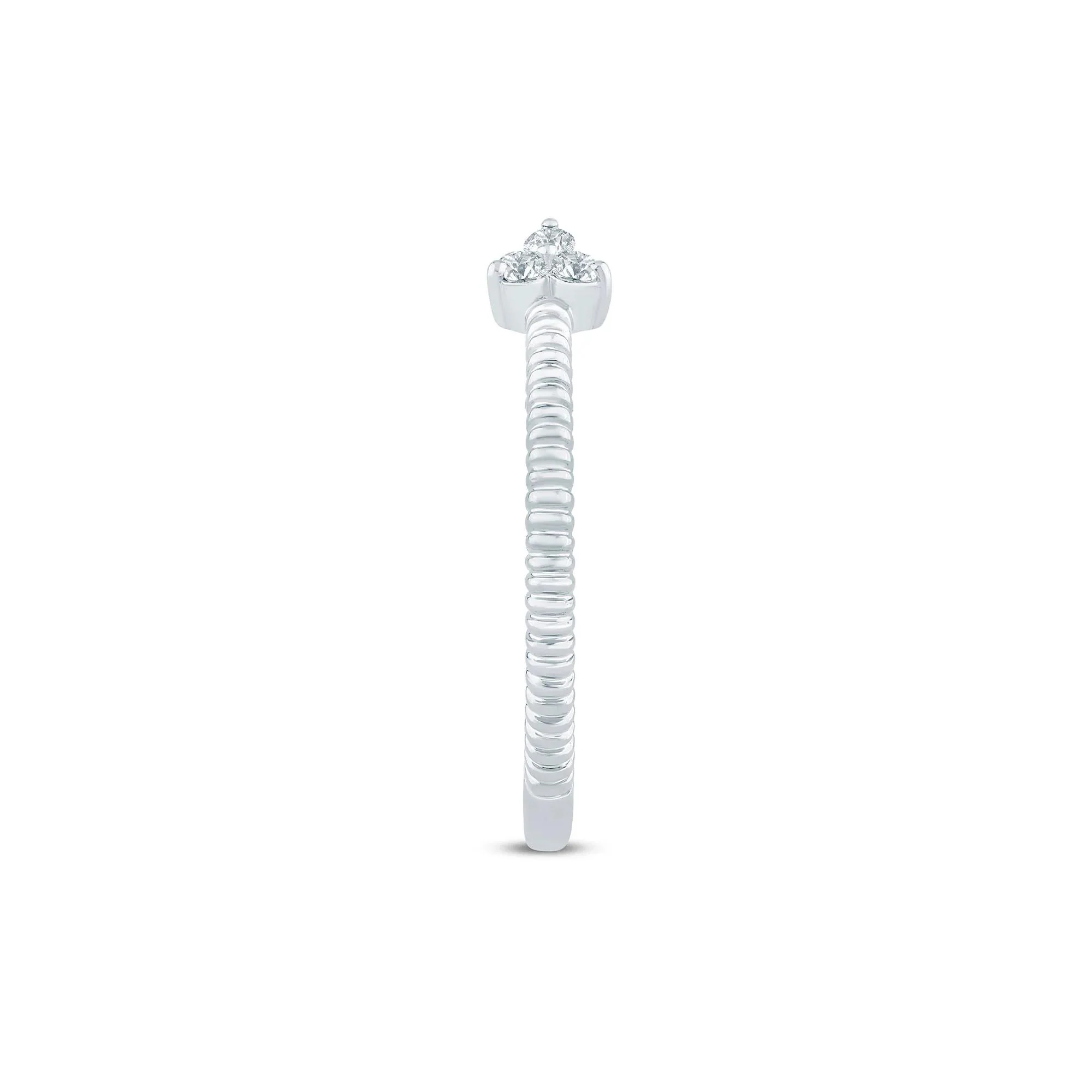 1/10 CT. Tw. Diamond Open Ring 10K White Gold Size 6 1.5mm - Image 3