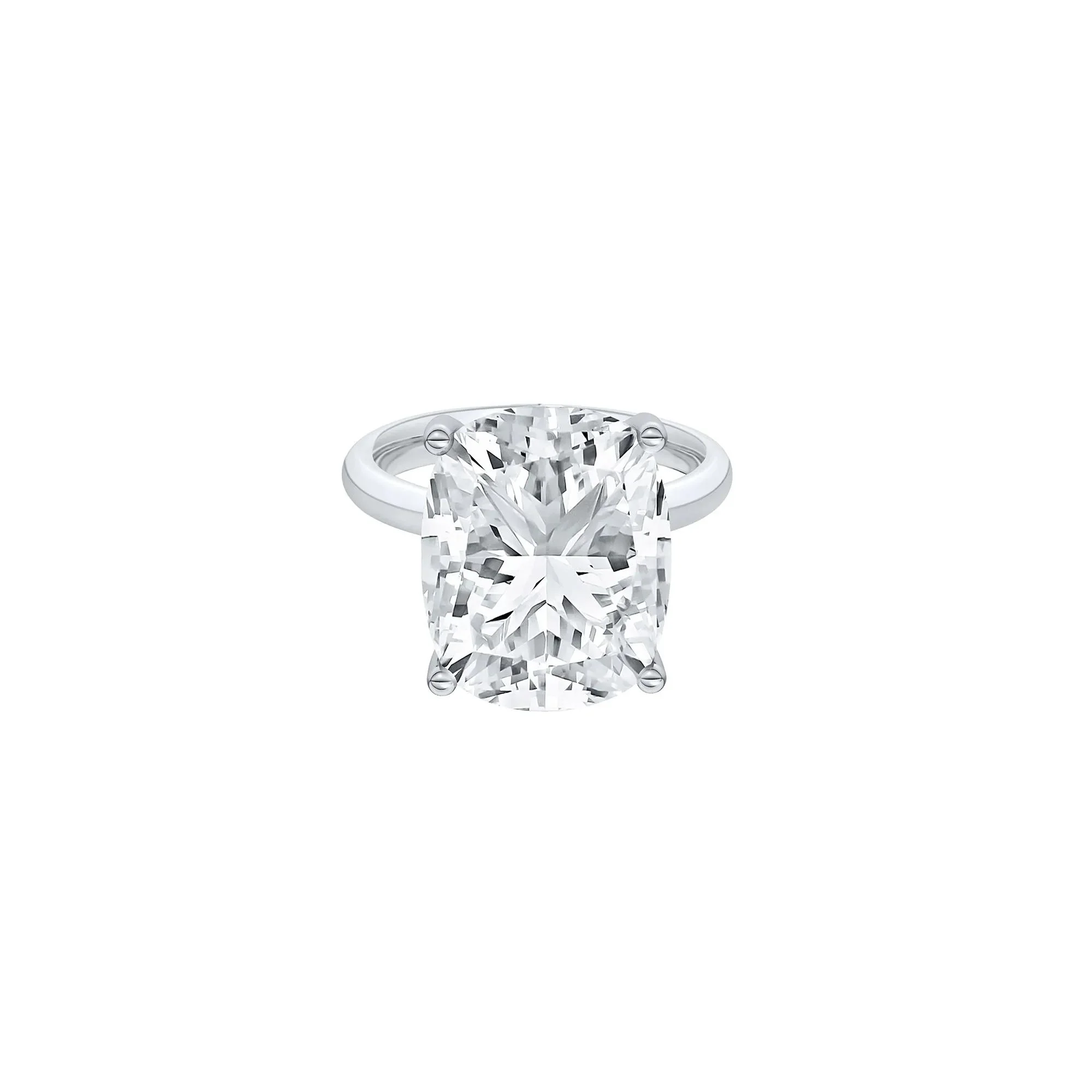 9 CT. Tw. Lab Grown Diamond Elongated Cushion-Cut Engagement Ring 14K White Gold Size 9 2mm