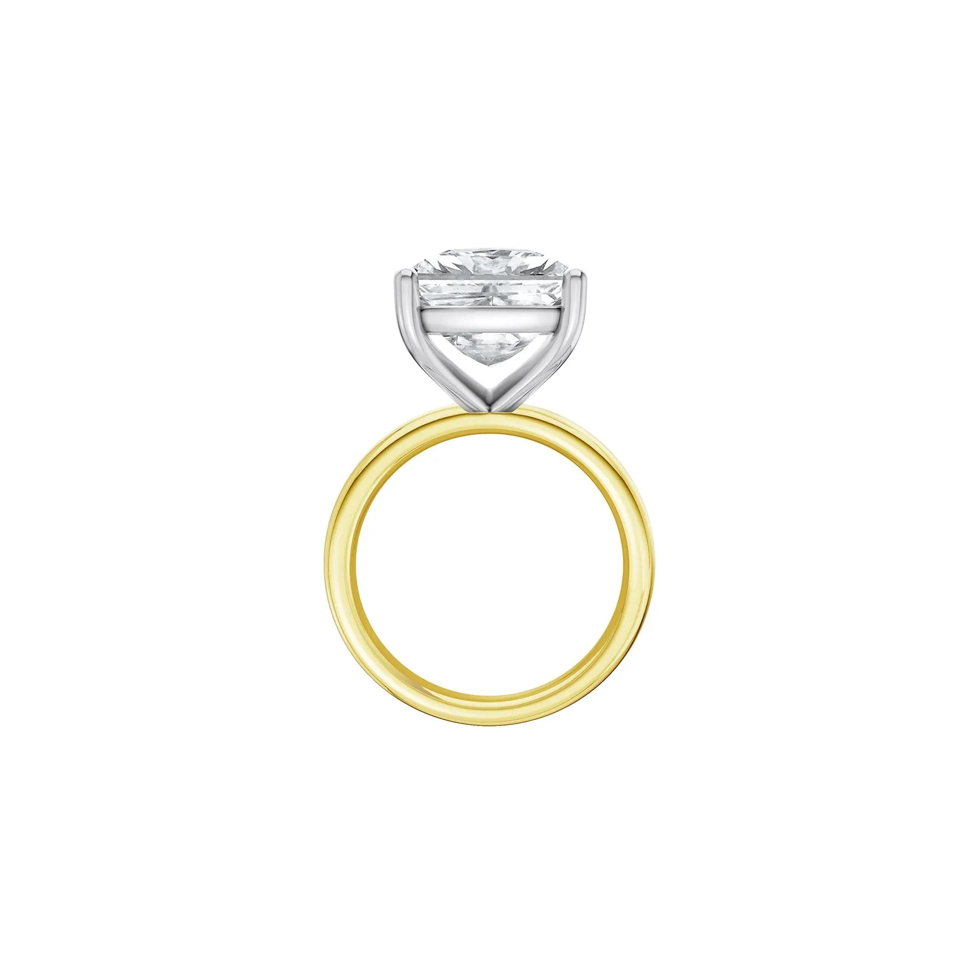 9 CT. Tw. Lab Grown Diamond Elongated Cushion-Cut Engagement Ring 14K Yellow and White Gold Size 5 2mm - Image 2