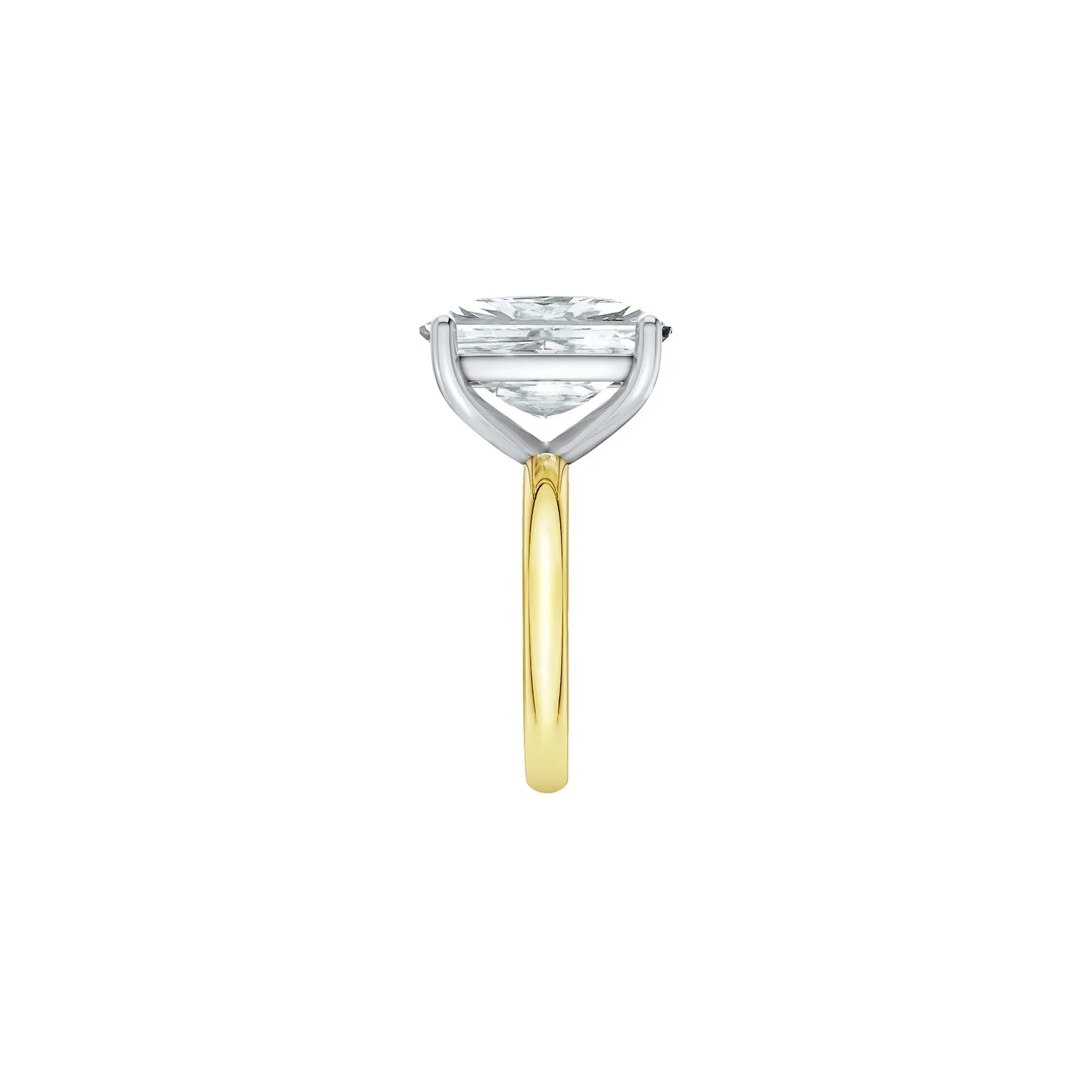 9 CT. Tw. Lab Grown Diamond Elongated Cushion-Cut Engagement Ring 14K Yellow and White Gold Size 9.5 2mm - Image 3