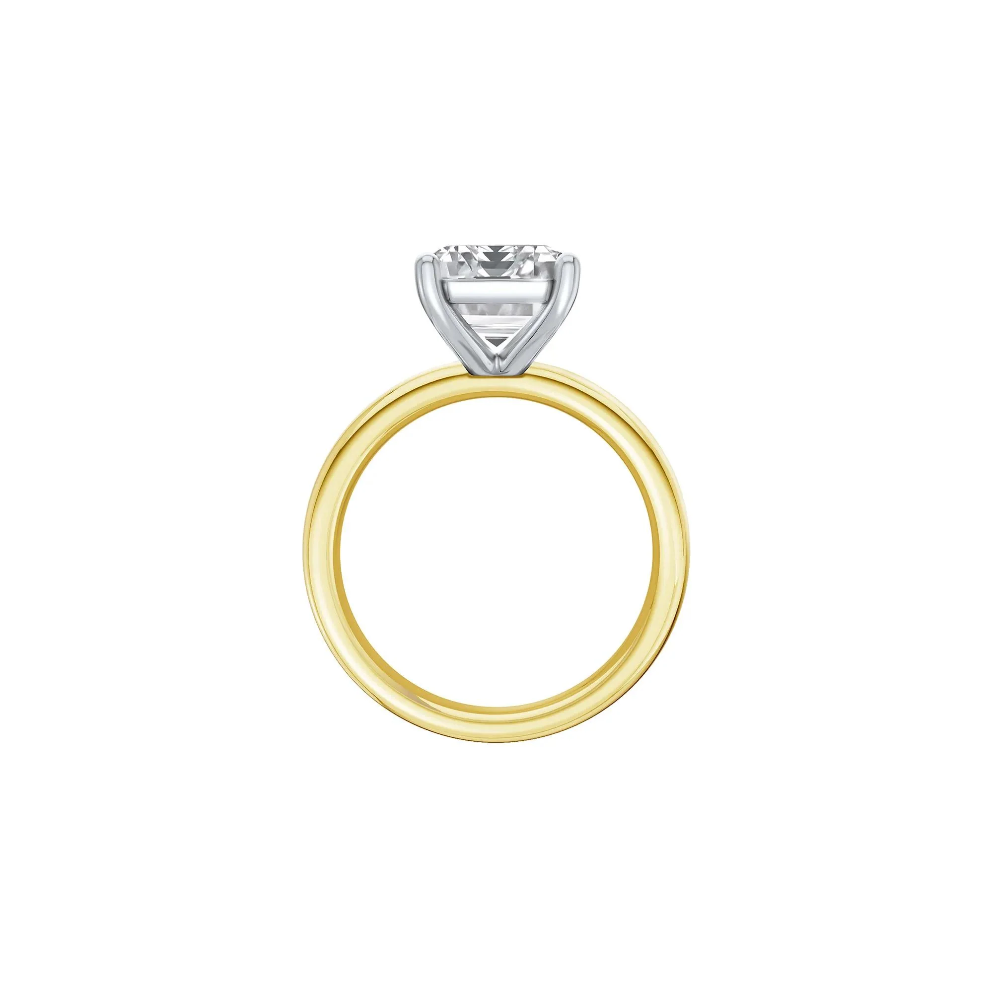 Lab Grown Diamond Emerald-Cut Solitaire Ring 14K Yellow & White Gold (5 CT.) Size 9 2mm - Image 2