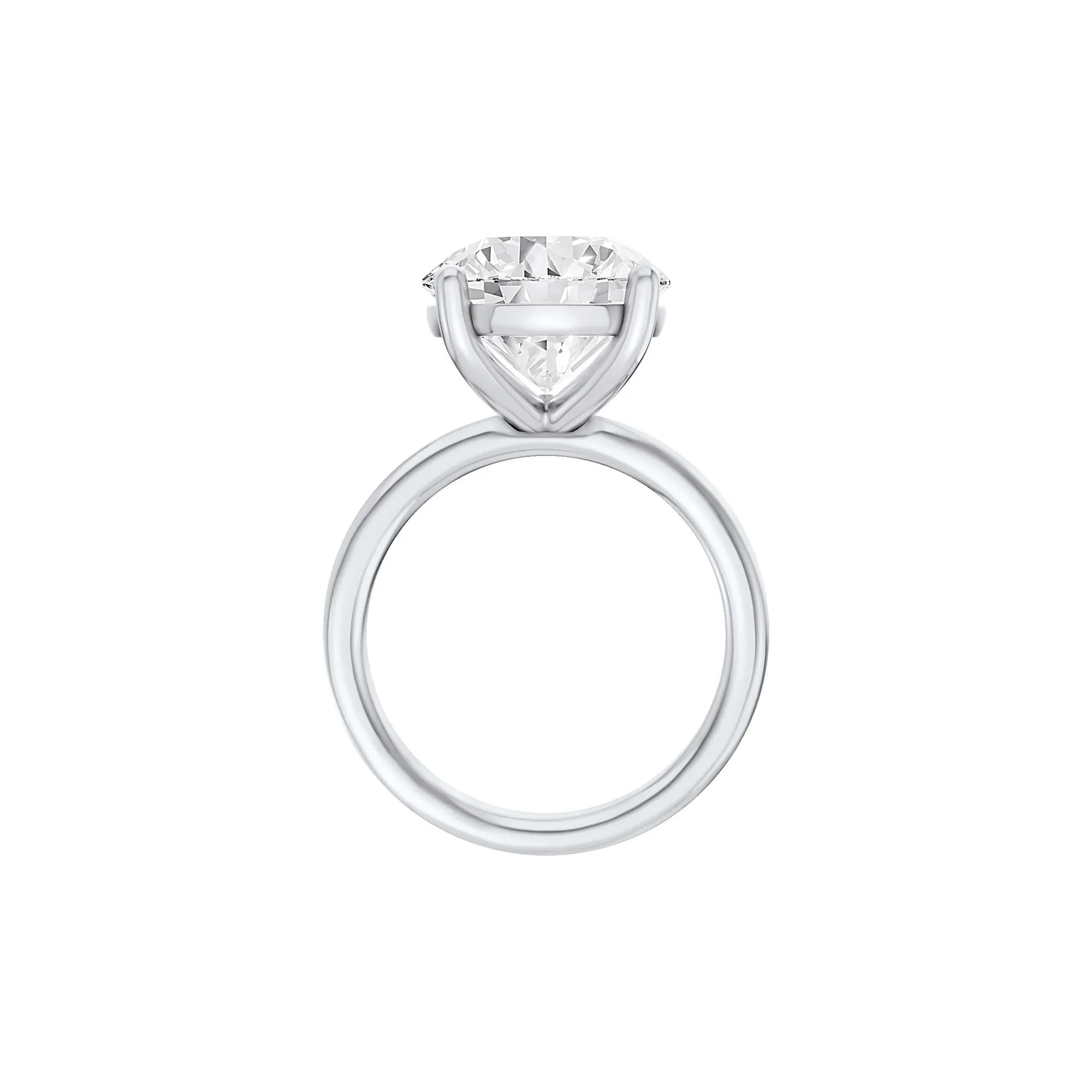 Lab Grown Diamond Round Solitaire Ring 14K White Gold (6 CT.) Round Brilliant Cut Size 5 2mm - Image 2