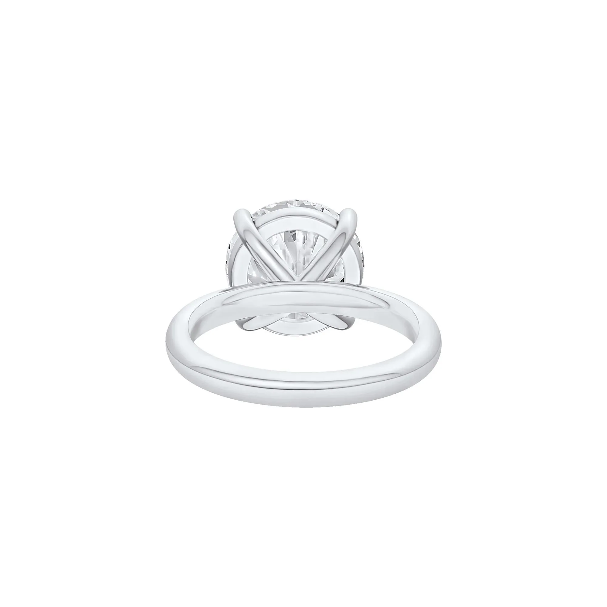 Lab Grown Diamond Round Solitaire Ring Platinum (6 CT.) Round Brilliant Cut White Size 4.5 2mm - Image 4