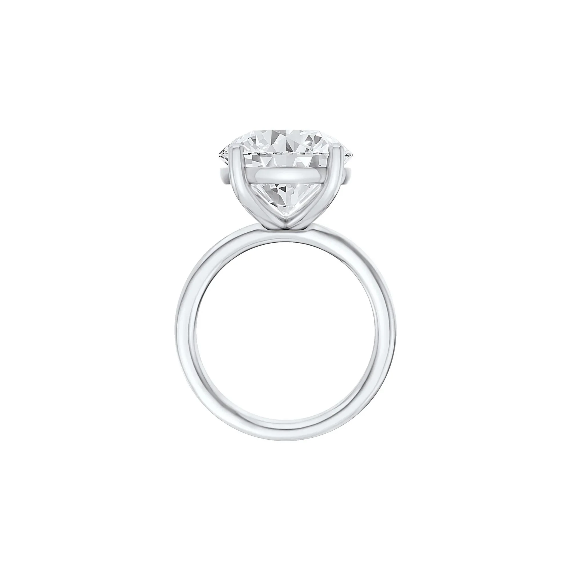 Lab Grown Diamond Round Solitaire Ring 14K Yellow & White Gold (7 CT.) Round Brilliant Cut Size 12 2mm - Image 2
