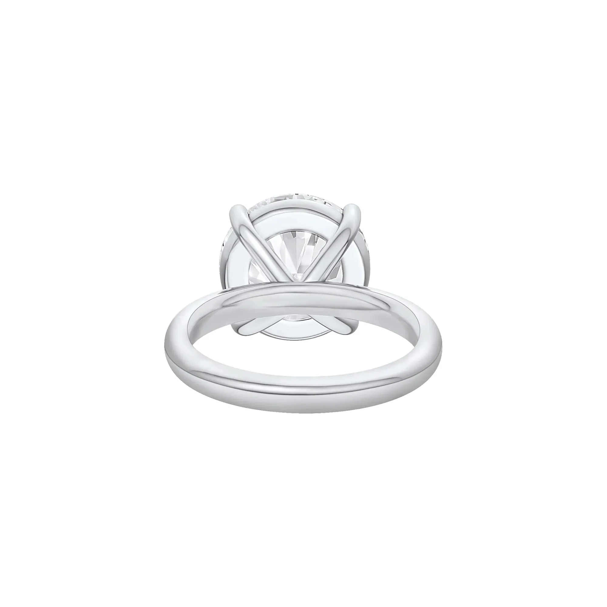 Lab Grown Diamond Round Solitaire Ring 14K White Gold (8 CT.) Round Brilliant Cut Size 8 2mm - Image 3