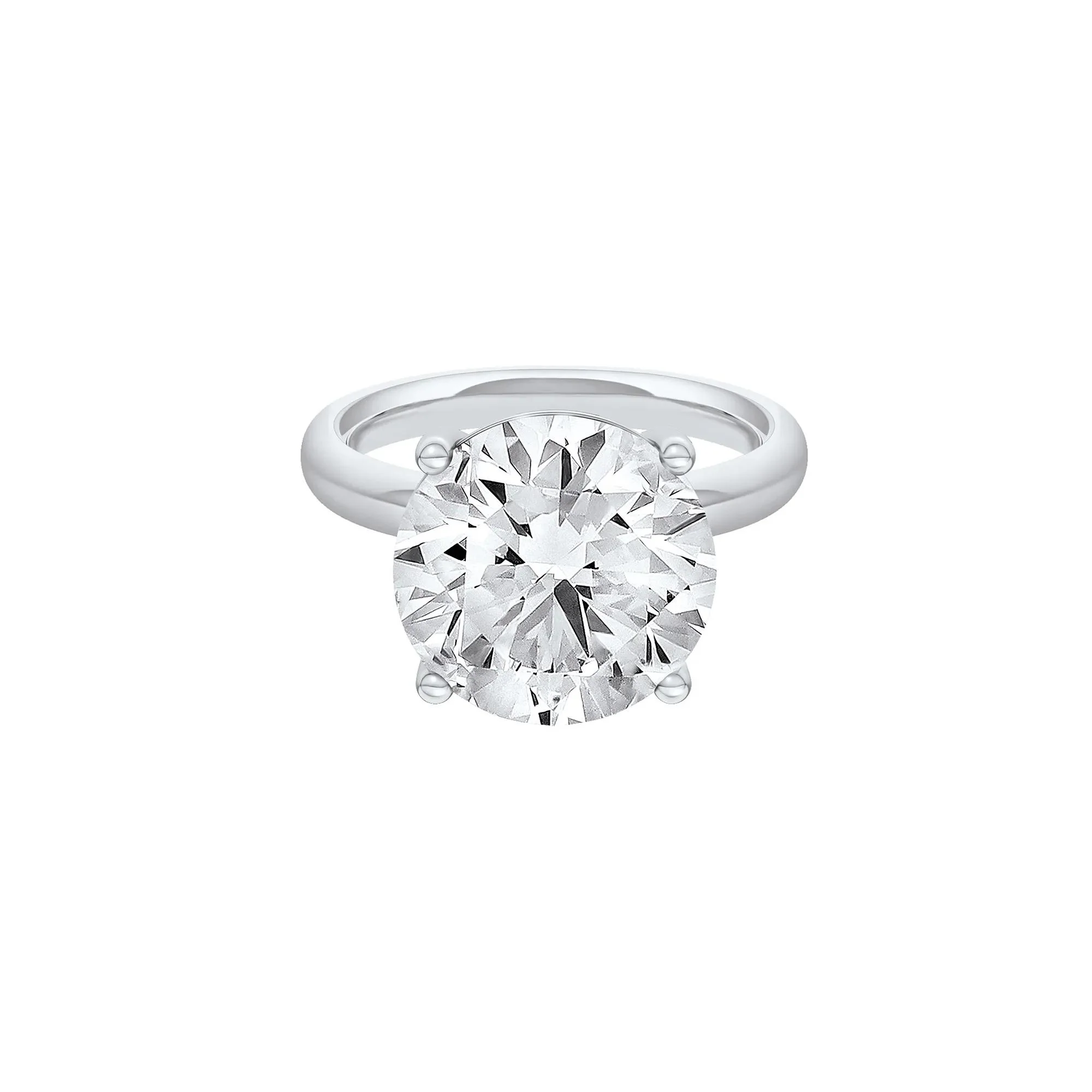Lab Grown Diamond Round Solitaire Ring Platinum (8 CT.) Round Brilliant Cut White Size 7.5 2mm