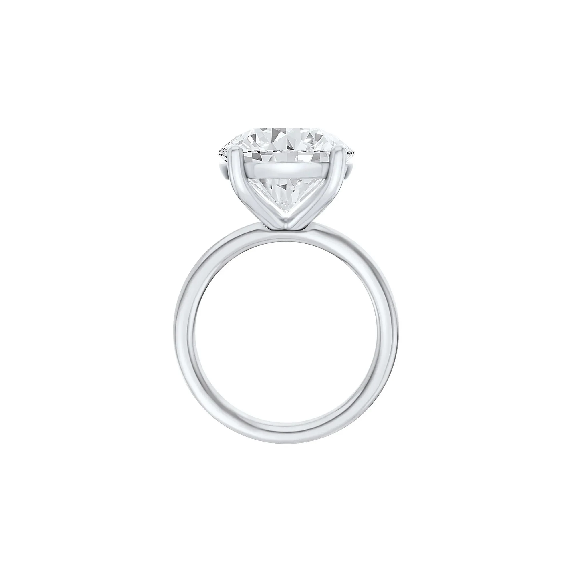 Lab Grown Diamond Round Solitaire Ring Platinum (8 CT.) Round Brilliant Cut White Size 9 2mm - Image 2