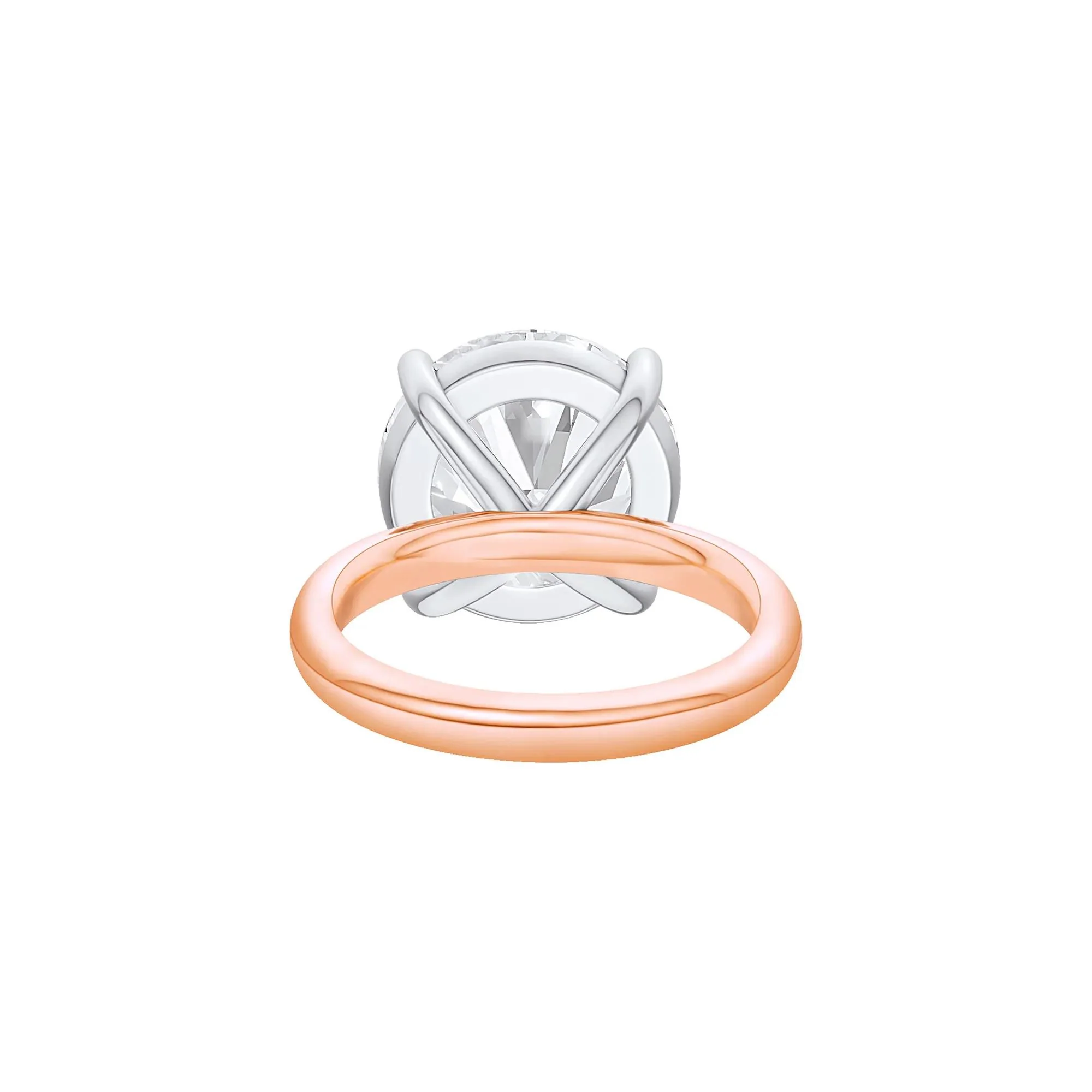 Lab Grown Diamond Round Solitaire Engagement Ring 14K Rose and White Gold (10 CT.) Size 7.5 2mm - Image 4