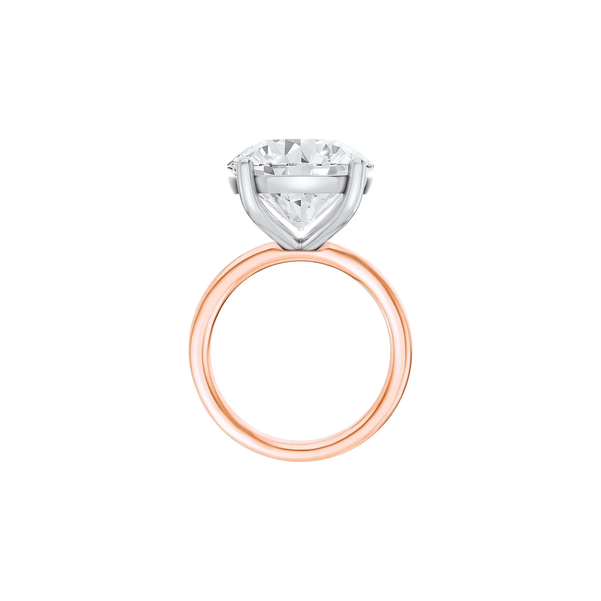 Lab Grown Diamond Round Solitaire Engagement Ring 14K Rose and White Gold (10 CT.) Size 9.5 2mm - Image 2