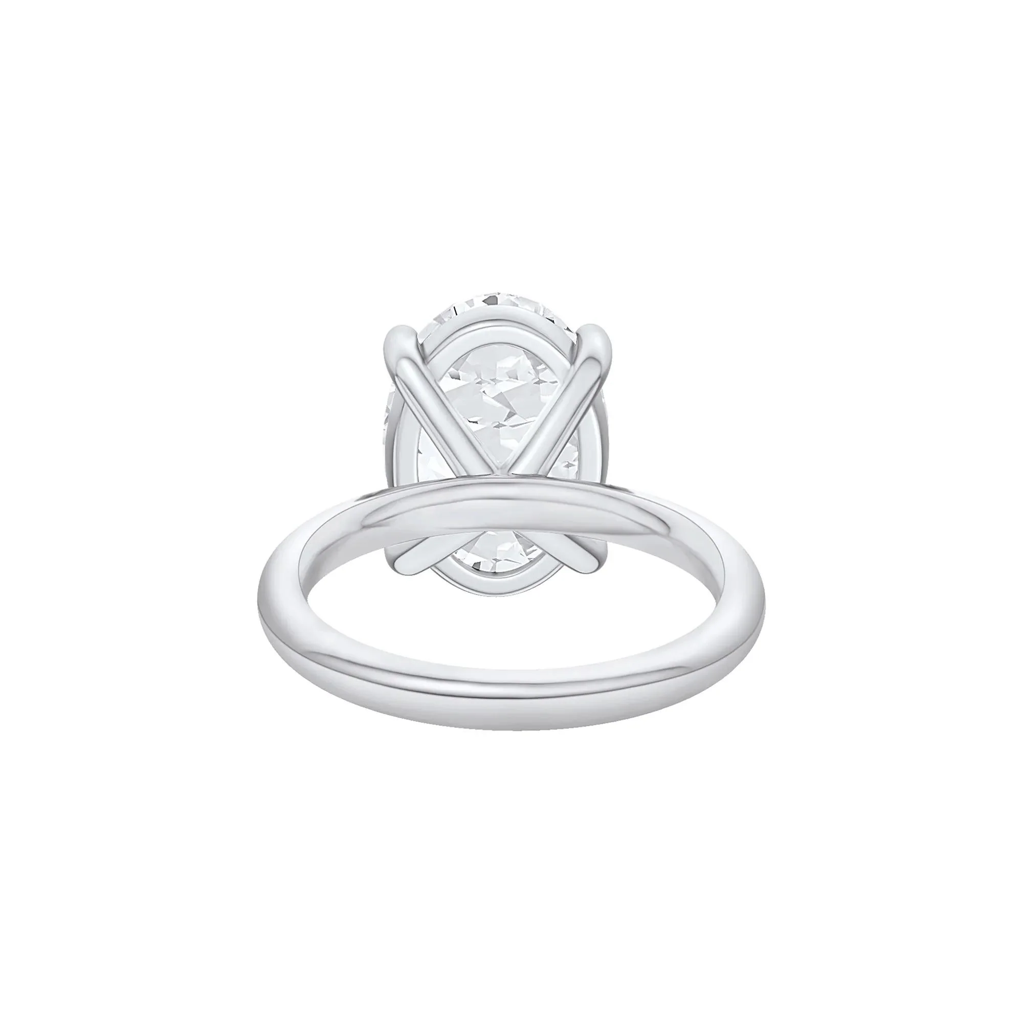 6 CT. Tw. Lab Grown Diamond Oval Solitaire Engagement Ring 14K White Gold Size 10 2mm - Image 4