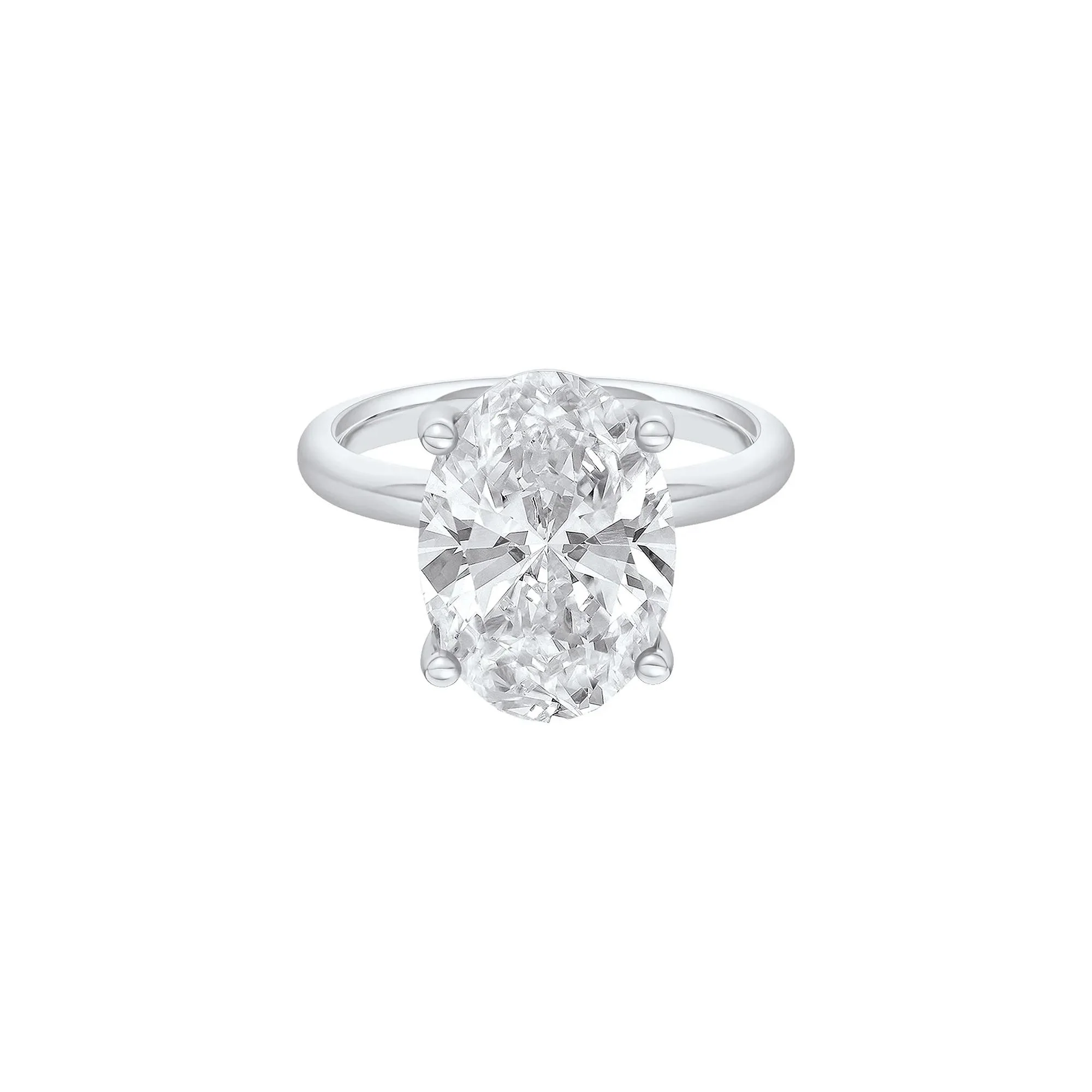6 CT. Tw. Lab Grown Diamond Oval Solitaire Engagement Ring 14K White Gold Size 12 2mm