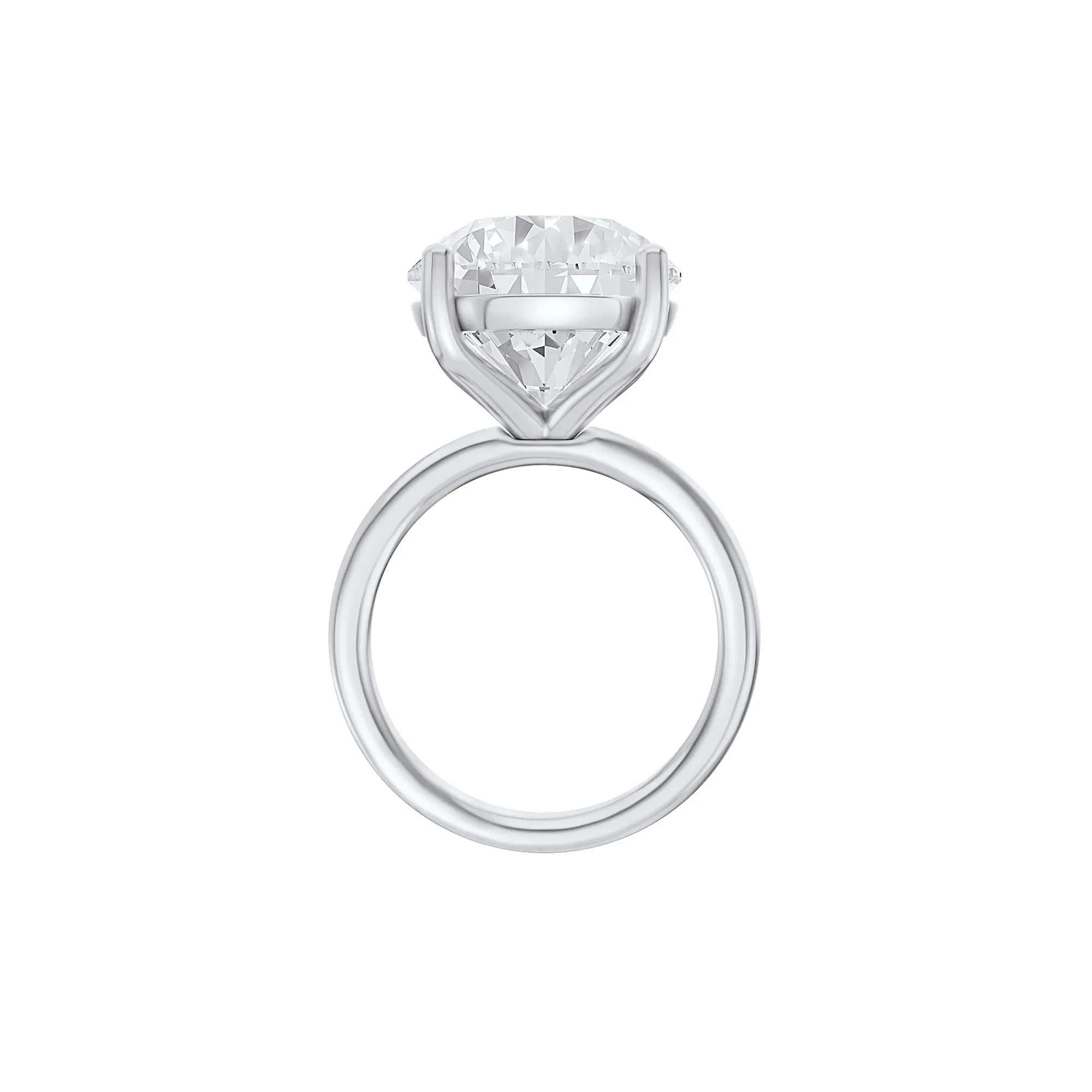 Lab Grown Diamond Round Solitaire Ring Platinum (9 CT.) Round Brilliant Cut White Size 12 2mm - Image 3