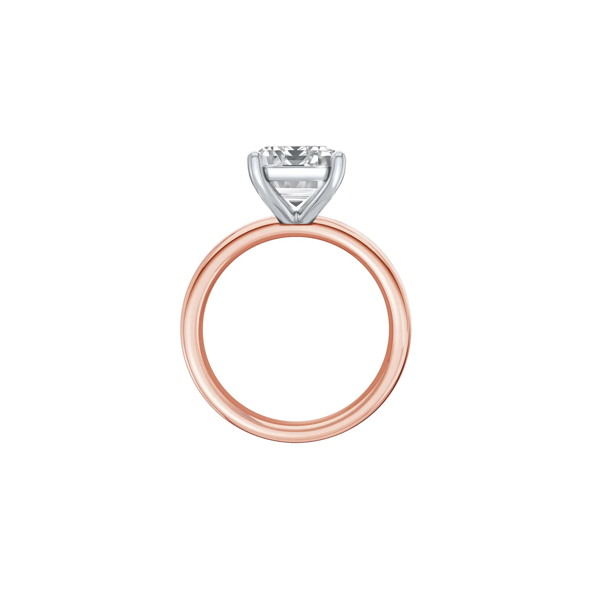 Lab Grown Diamond Emerald-Cut Solitaire Ring 14K Rose & White Gold (5 CT.) Size 8.5 2mm - Image 2