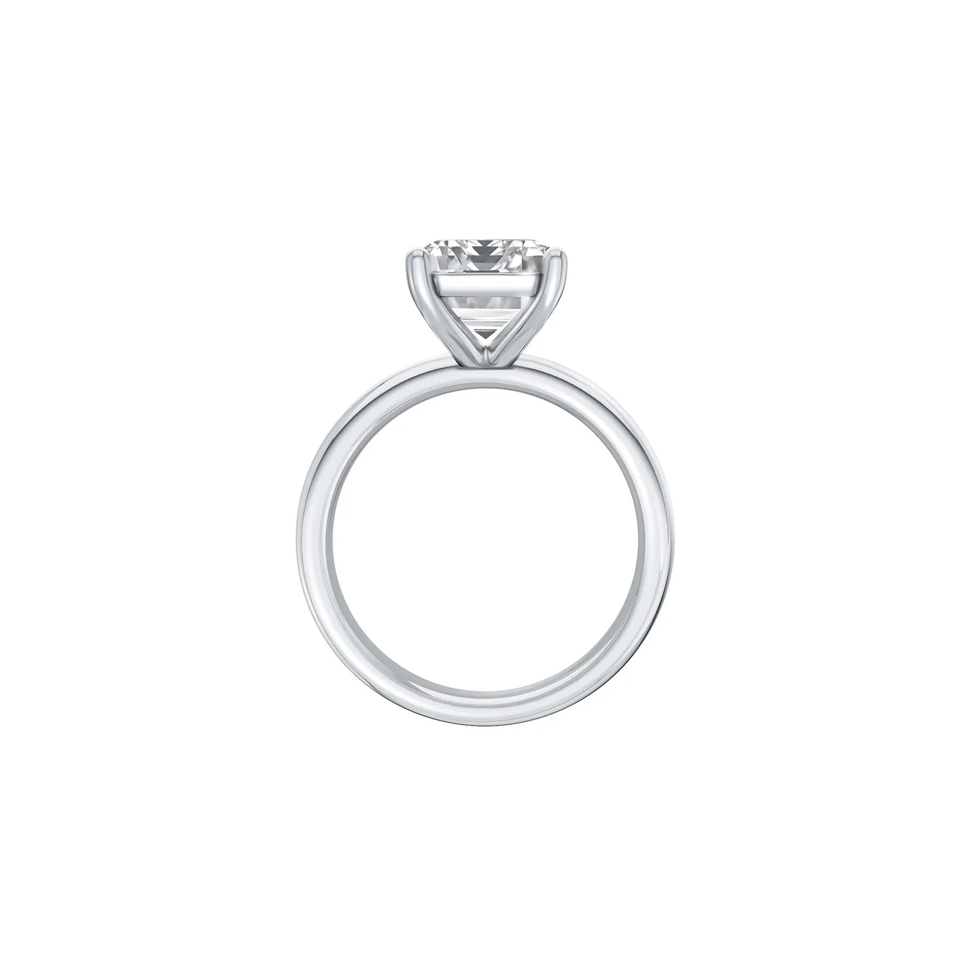 Lab Grown Diamond Emerald-Cut Solitaire Ring 14K White Gold (5 CT.) Size 10.5 2mm - Image 2