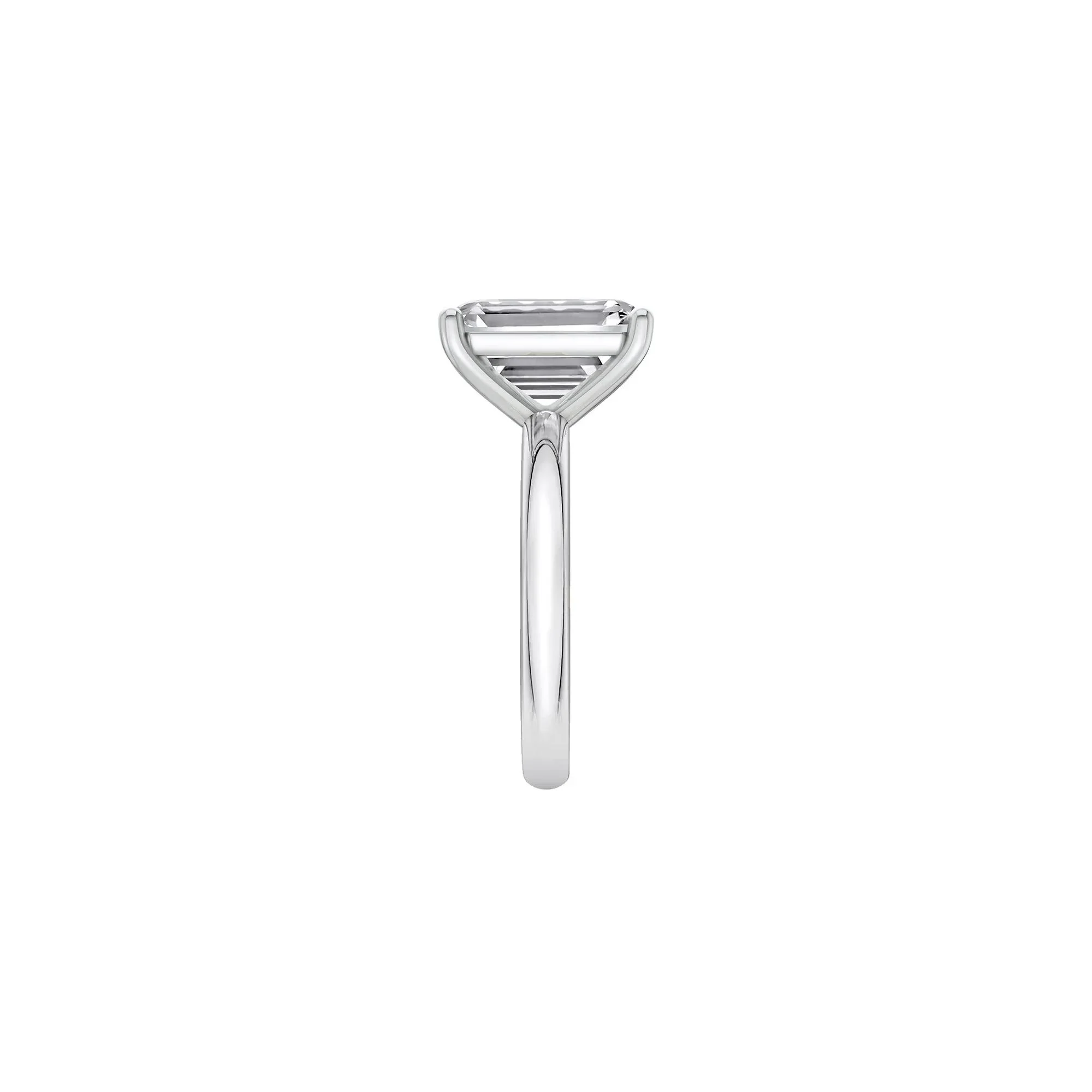 Lab Grown Diamond Emerald-Cut Solitaire Ring 14K White Gold (5 CT.) Size 10.5 2mm - Image 3