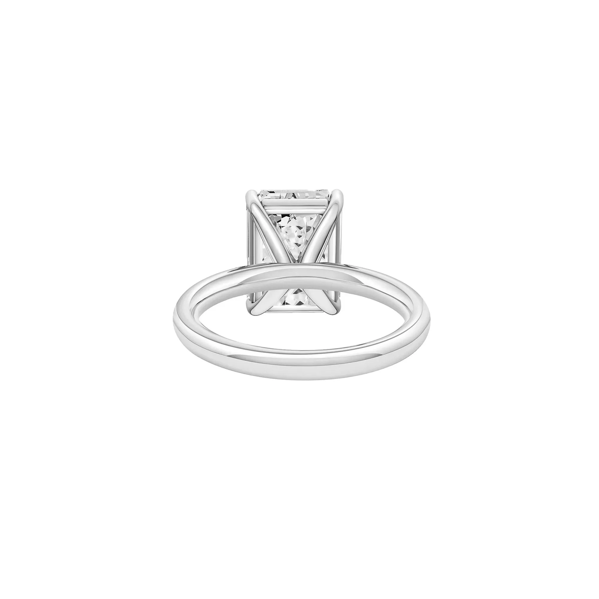 Lab Grown Diamond Emerald-Cut Solitaire Ring 14K White Gold (5 CT.) Size 10.5 2mm - Image 4