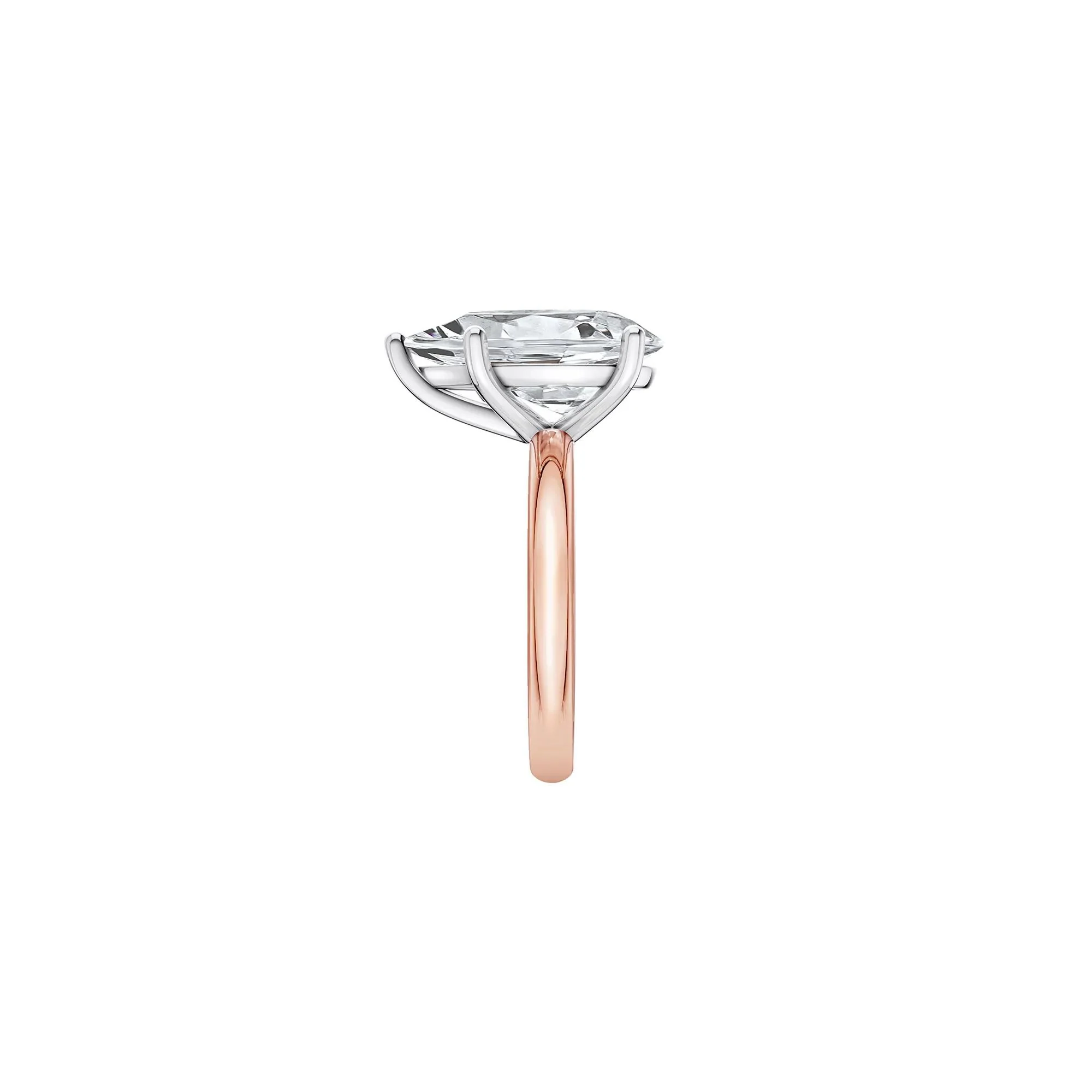 Lab Grown Diamond Pear-Shaped Solitaire Ring 14K Rose & White Gold (5 CT.) Size 7 2mm - Image 3