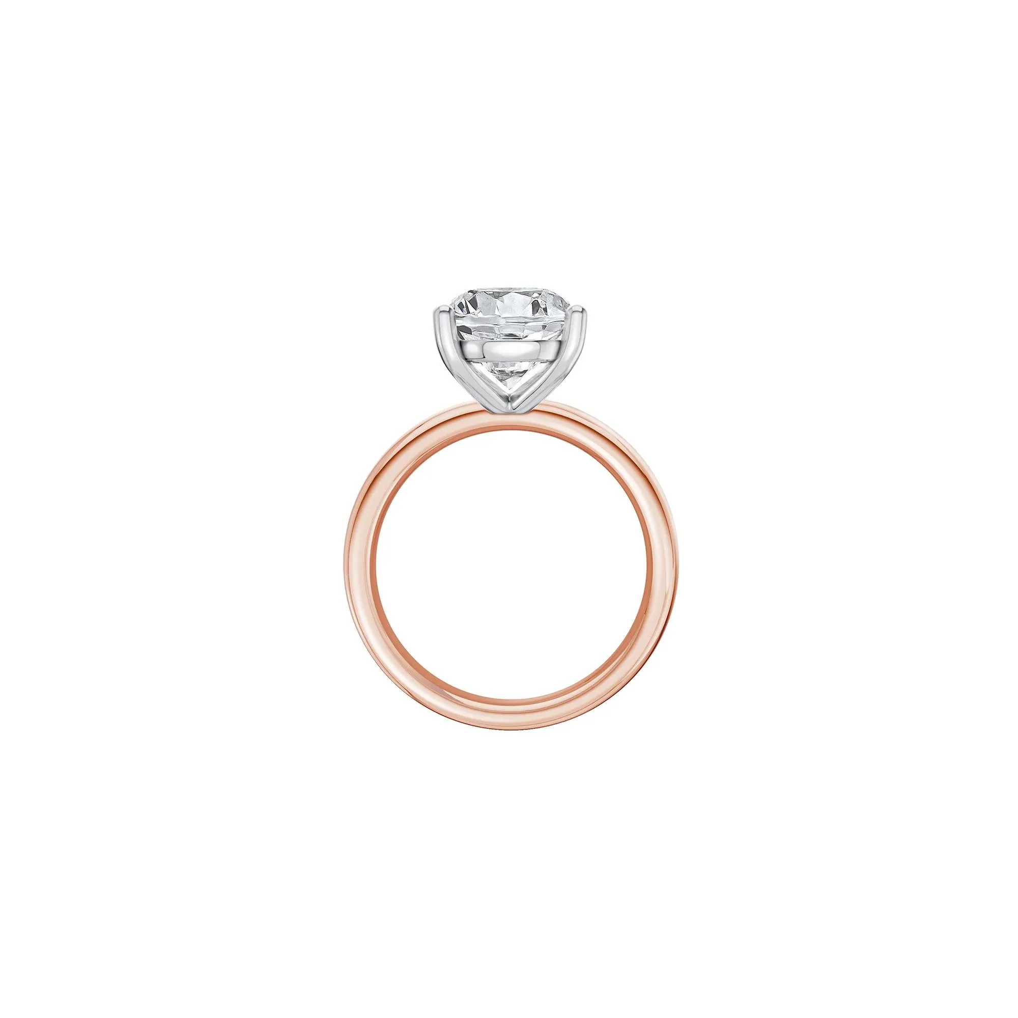 Lab Grown Diamond Pear-Shaped Solitaire Ring 14K Rose & White Gold (5 CT.) Size 8.5 2mm - Image 2