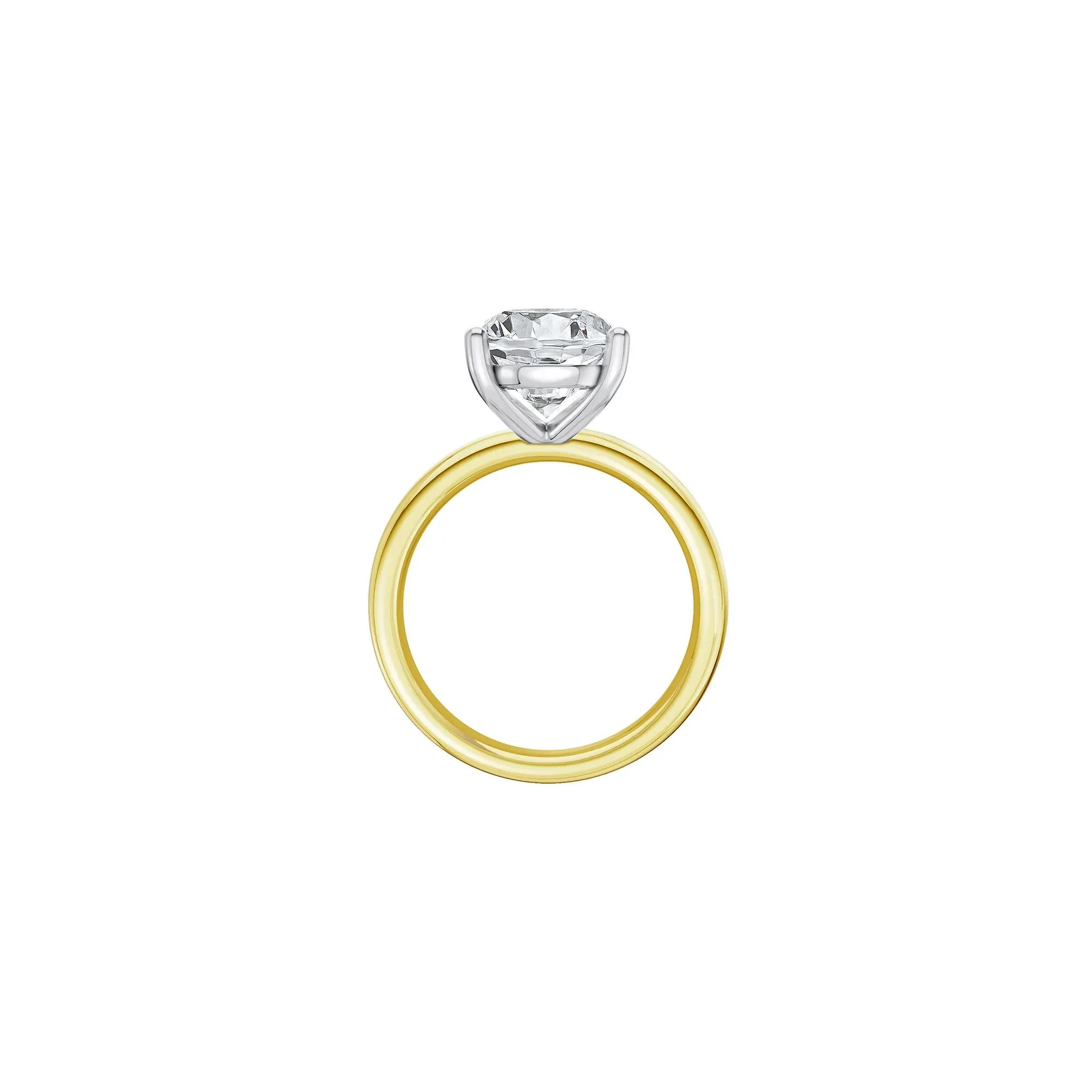 Lab Grown Diamond Pear-Shaped Solitaire Ring 14K Yellow & White Gold (5 CT.) Size 4 2mm - Image 2