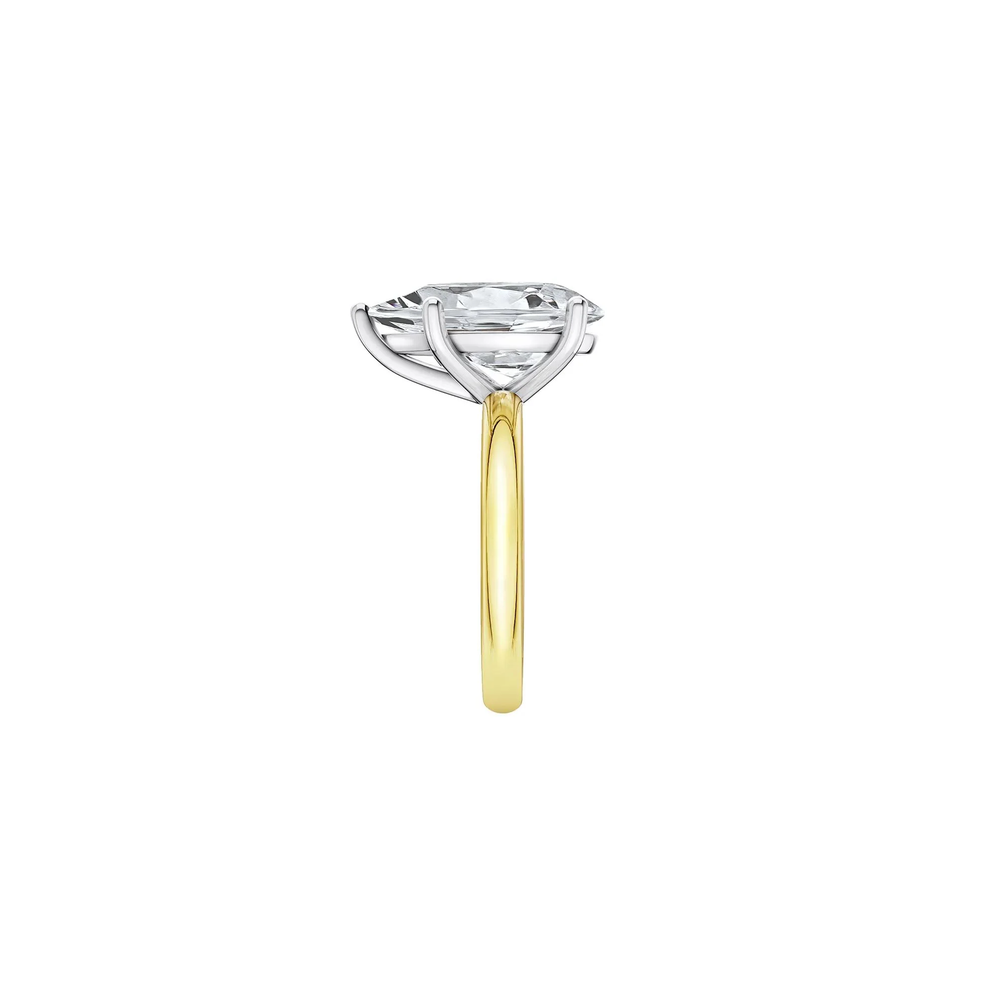 Lab Grown Diamond Pear-Shaped Solitaire Ring 14K Yellow & White Gold (5 CT.) Size 4 2mm - Image 3