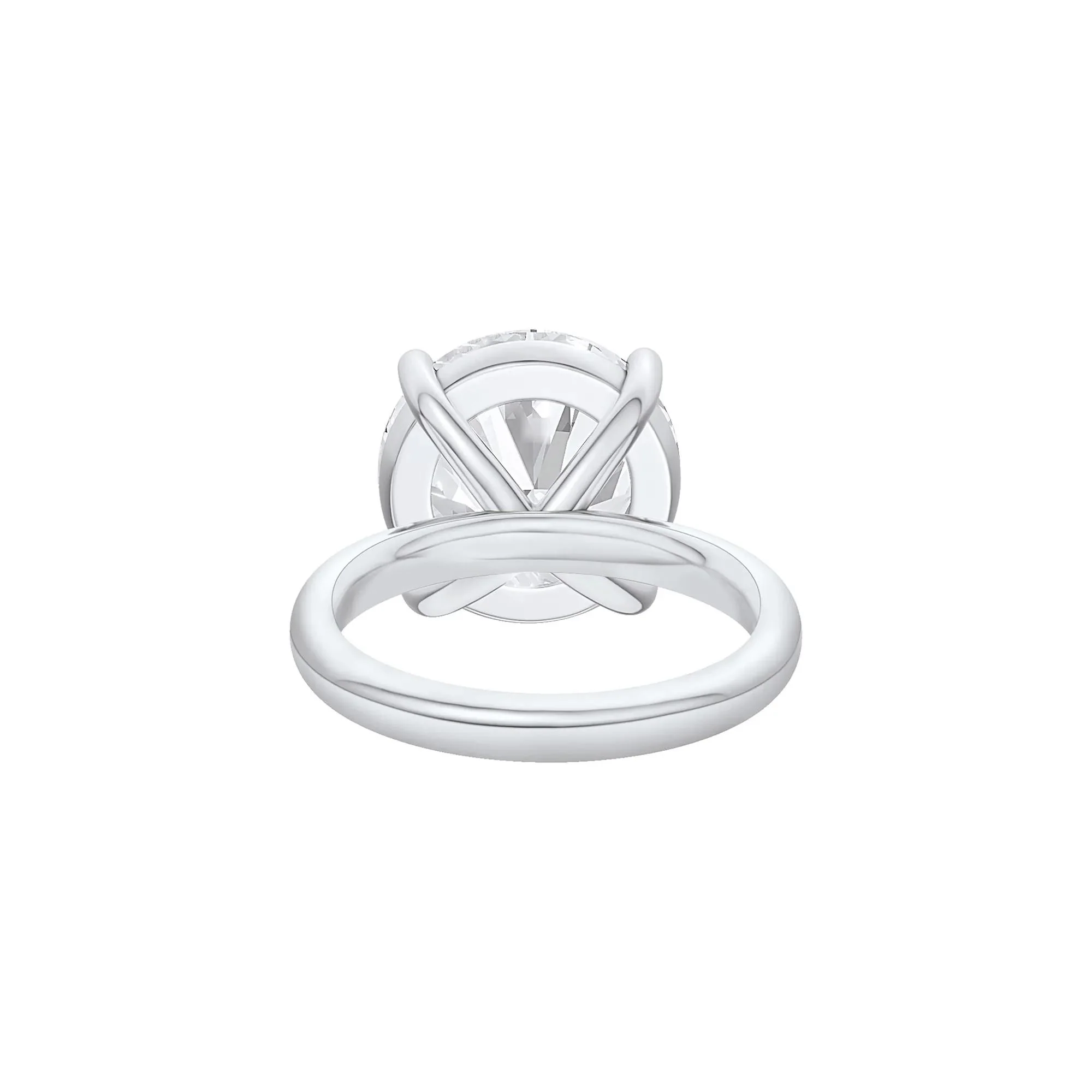 Lab Grown Diamond Round Solitaire Engagement Ring Platinum (10 CT.) White Size 10.5 2mm - Image 4