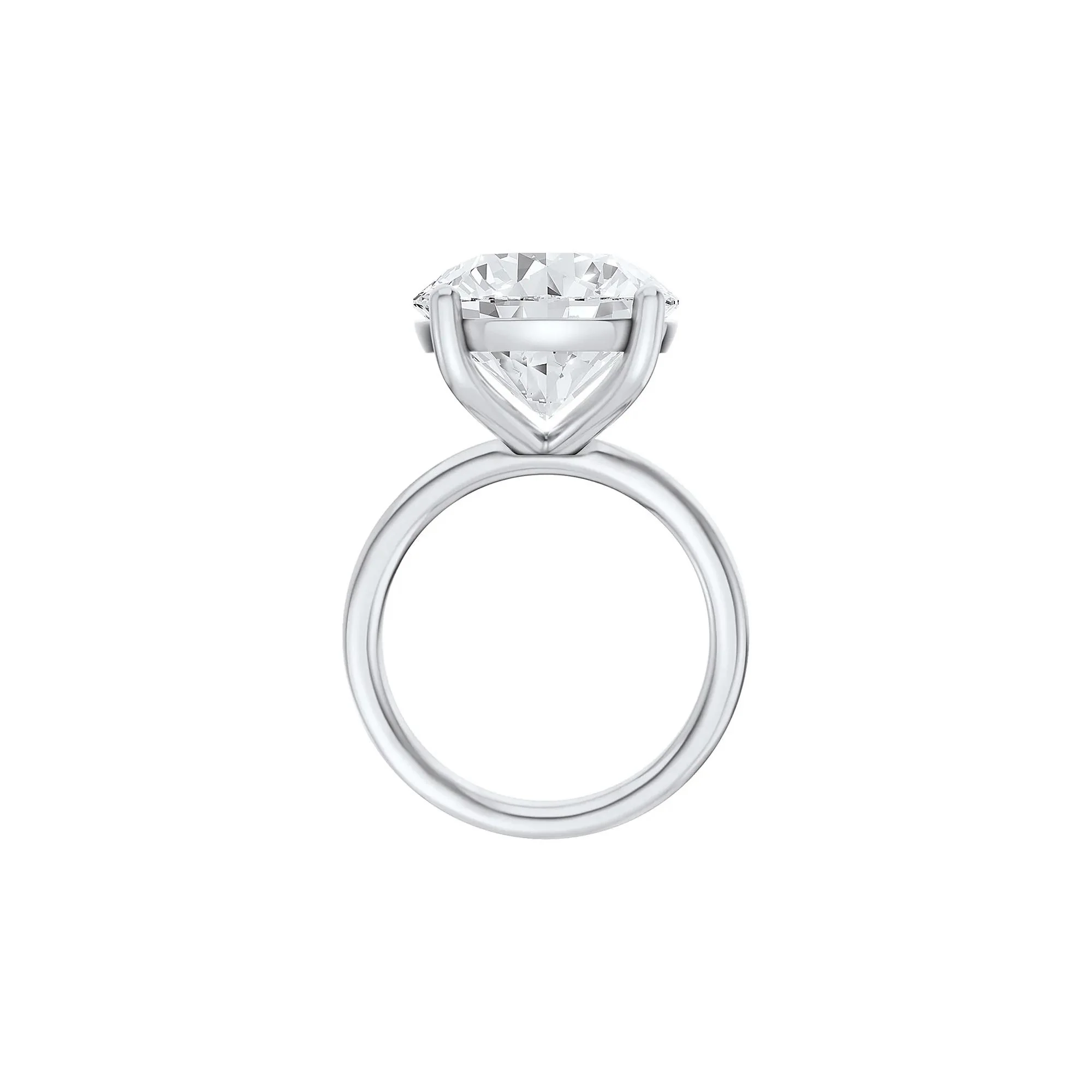 Lab Grown Diamond Round Solitaire Engagement Ring Platinum (10 CT.) White Size 5.5 2mm - Image 2