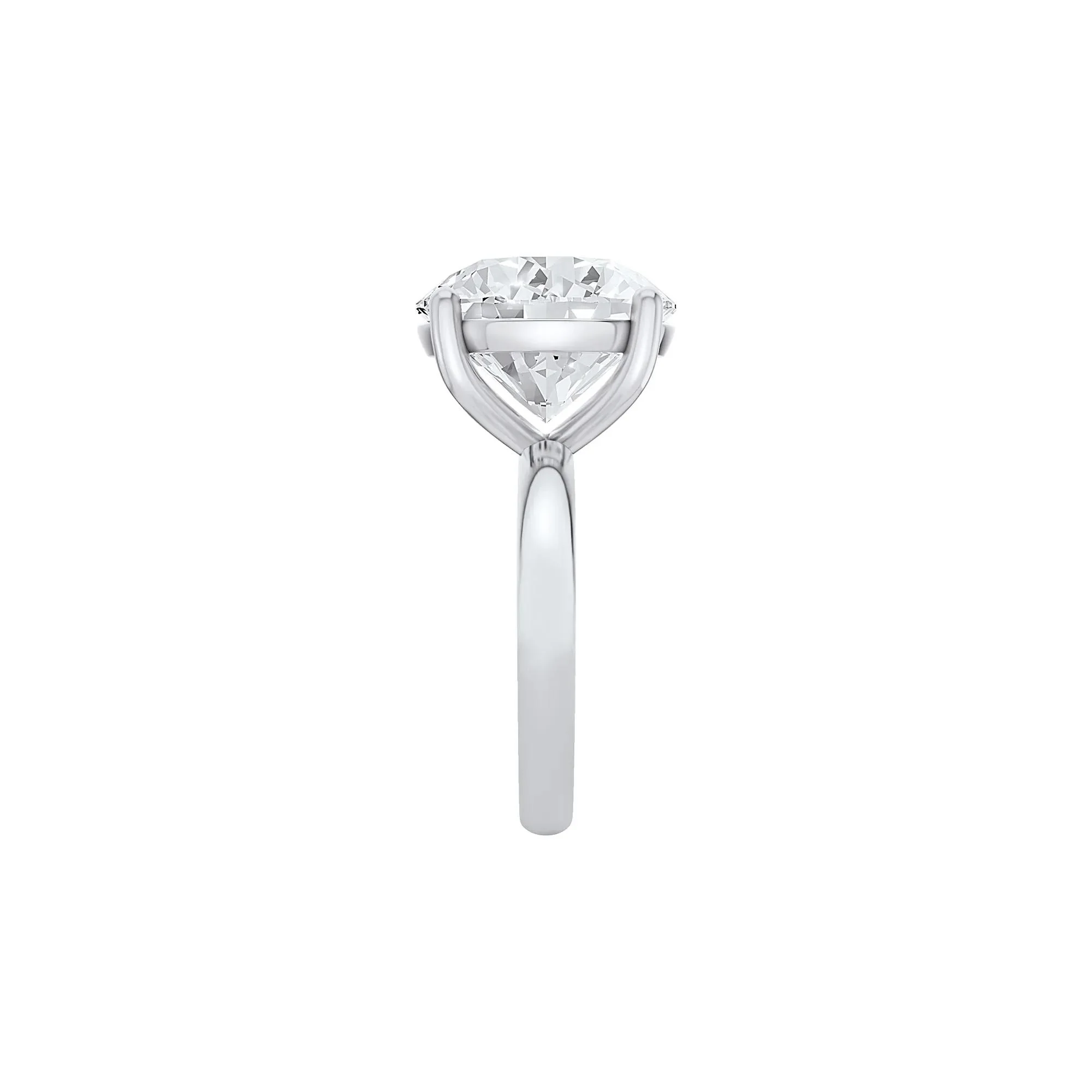 Lab Grown Diamond Round Solitaire Engagement Ring Platinum (10 CT.) White Size 8.5 2mm - Image 3