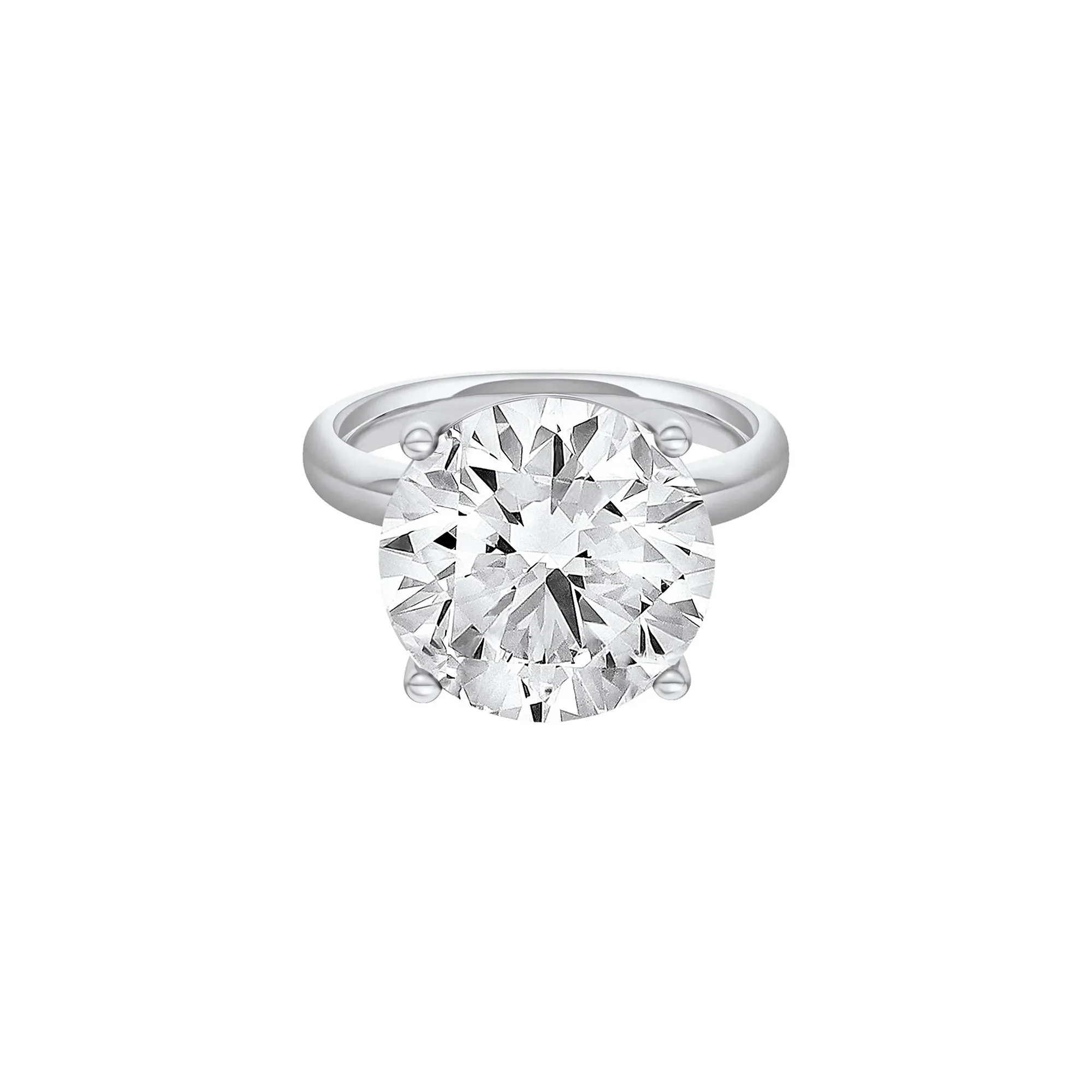 Lab Grown Diamond Round Solitaire Engagement Ring Platinum (10 CT.) White Size 9 2mm