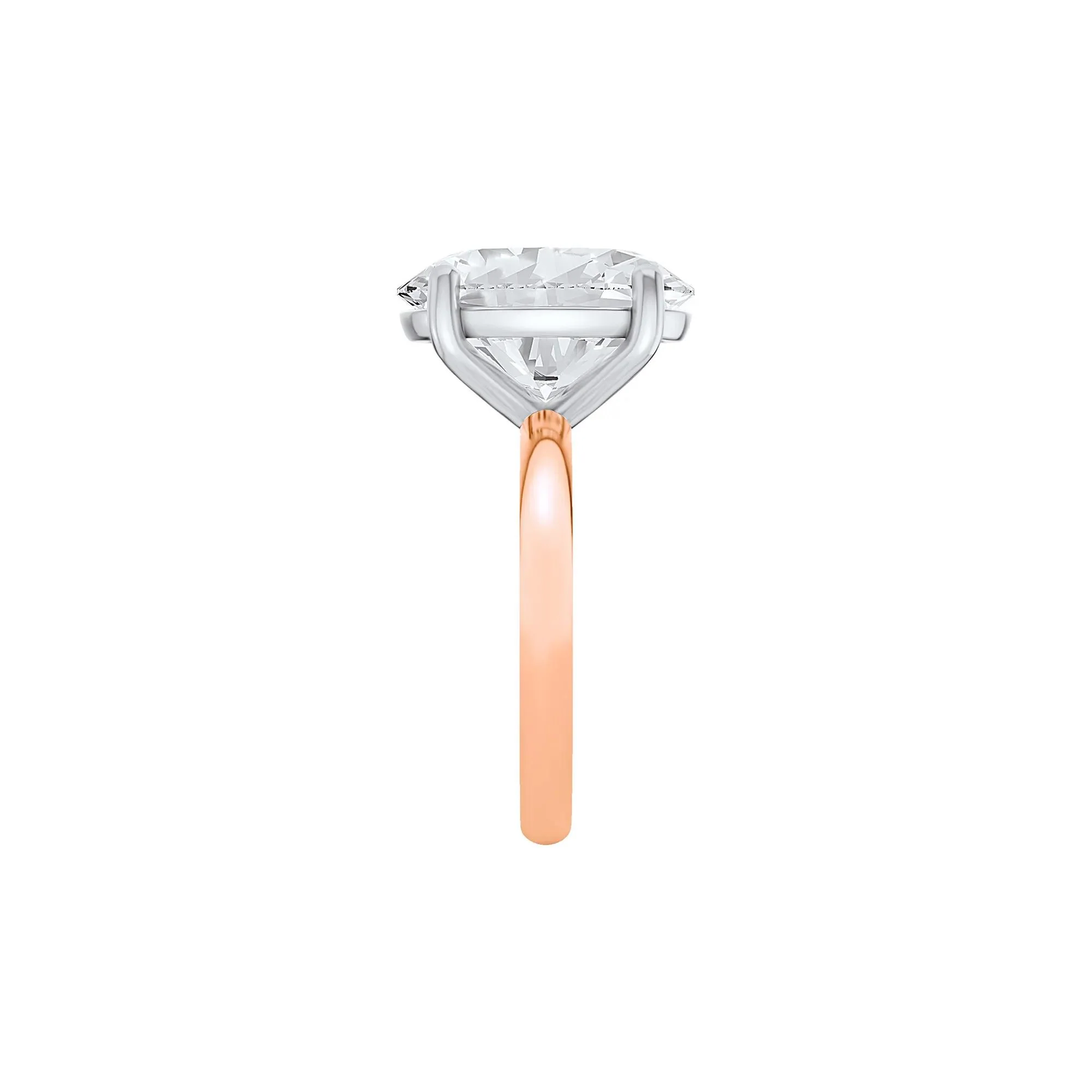 Lab Grown Diamond Oval Solitaire Ring 14K Rose & White Gold (6 CT.) Size 11.5 2mm - Image 3