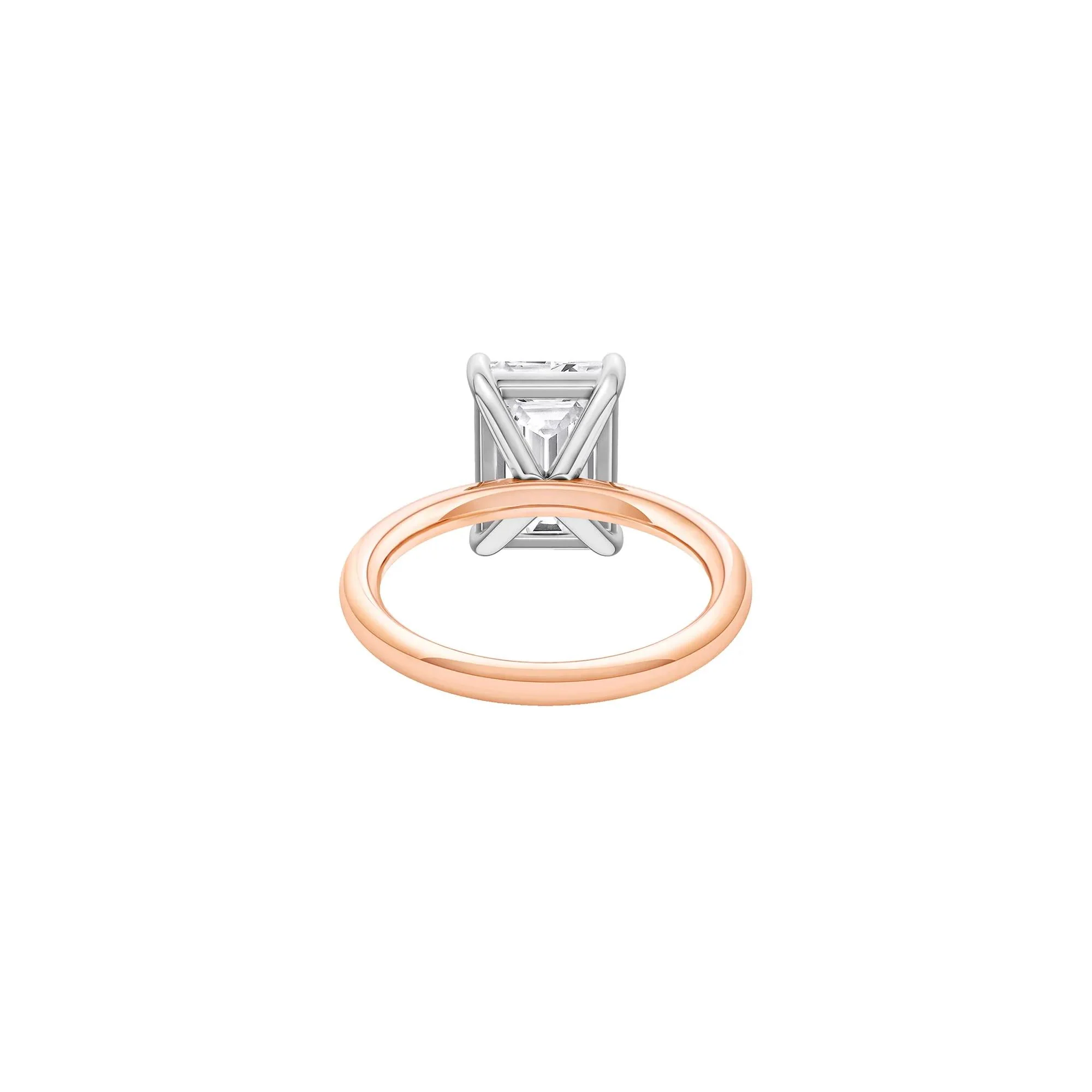 Lab Grown Diamond Radiant-Cut Solitaire Ring 14K Rose & White Gold (4 CT.) Size 4.5 2mm - Image 4