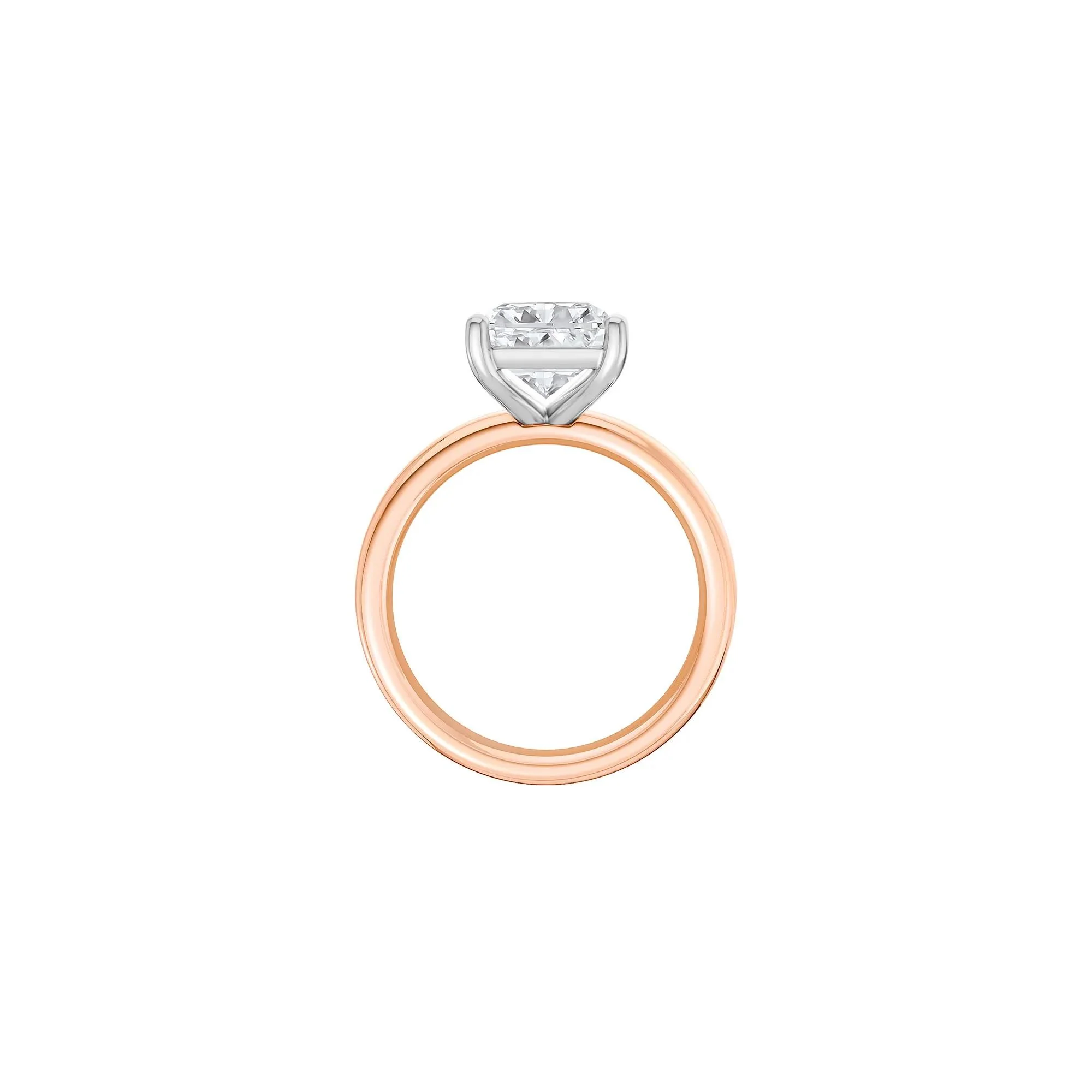 Lab Grown Diamond Radiant-Cut Solitaire Ring 14K Rose & White Gold (4 CT.) Size 5.5 2mm - Image 2