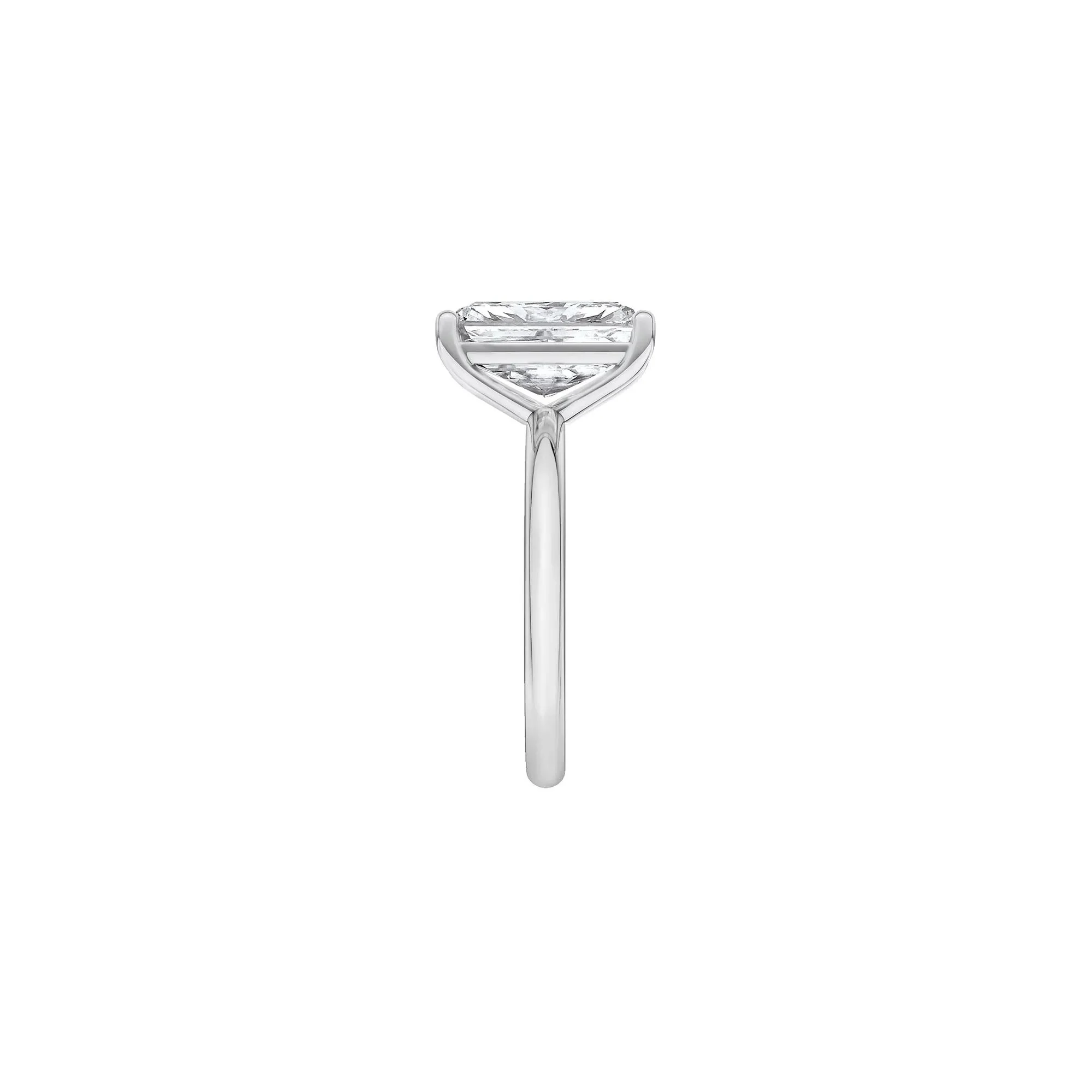 Lab Grown Diamond Radiant-Cut Solitaire Ring Platinum (4 CT.) White Size 11 2mm - Image 3